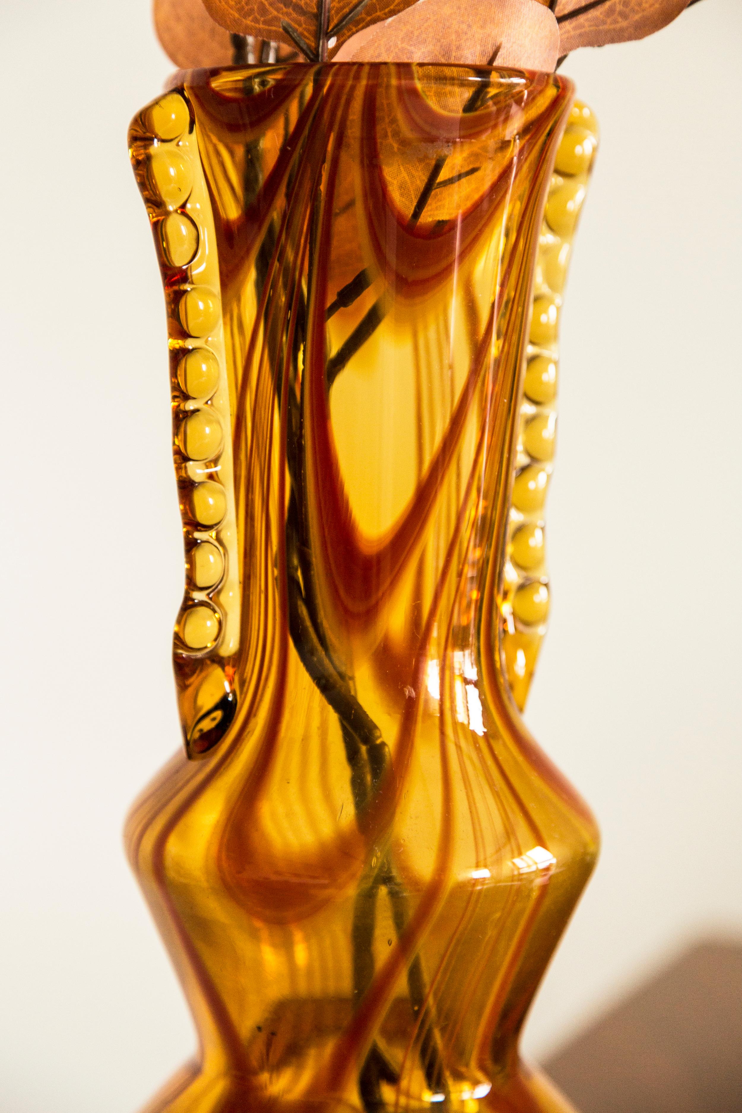Czech Midcentury Vintage Yellow and Orange Vase, Europe, 1960s For Sale