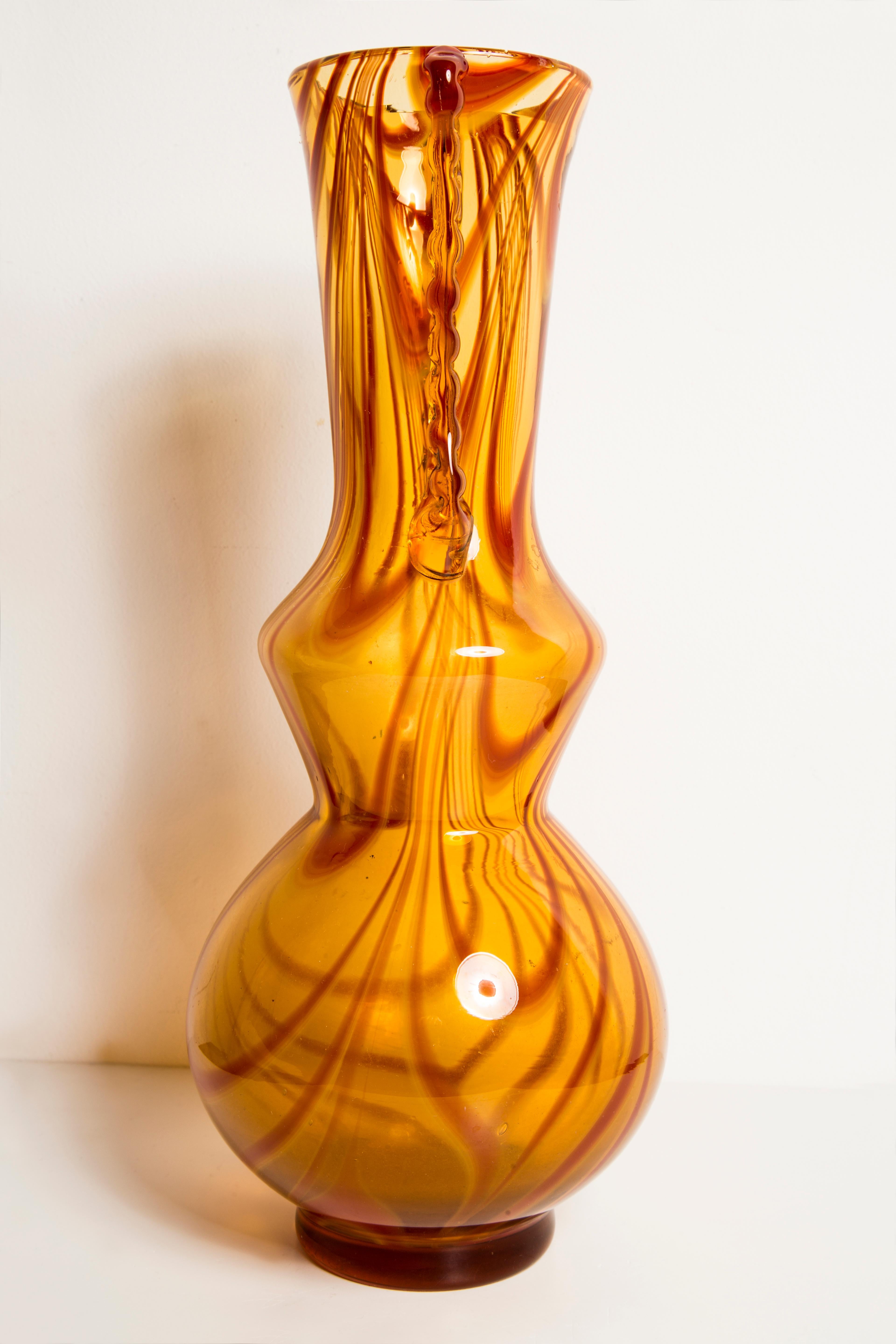Midcentury Vintage Yellow and Orange Vase, Europe, 1960s For Sale 2