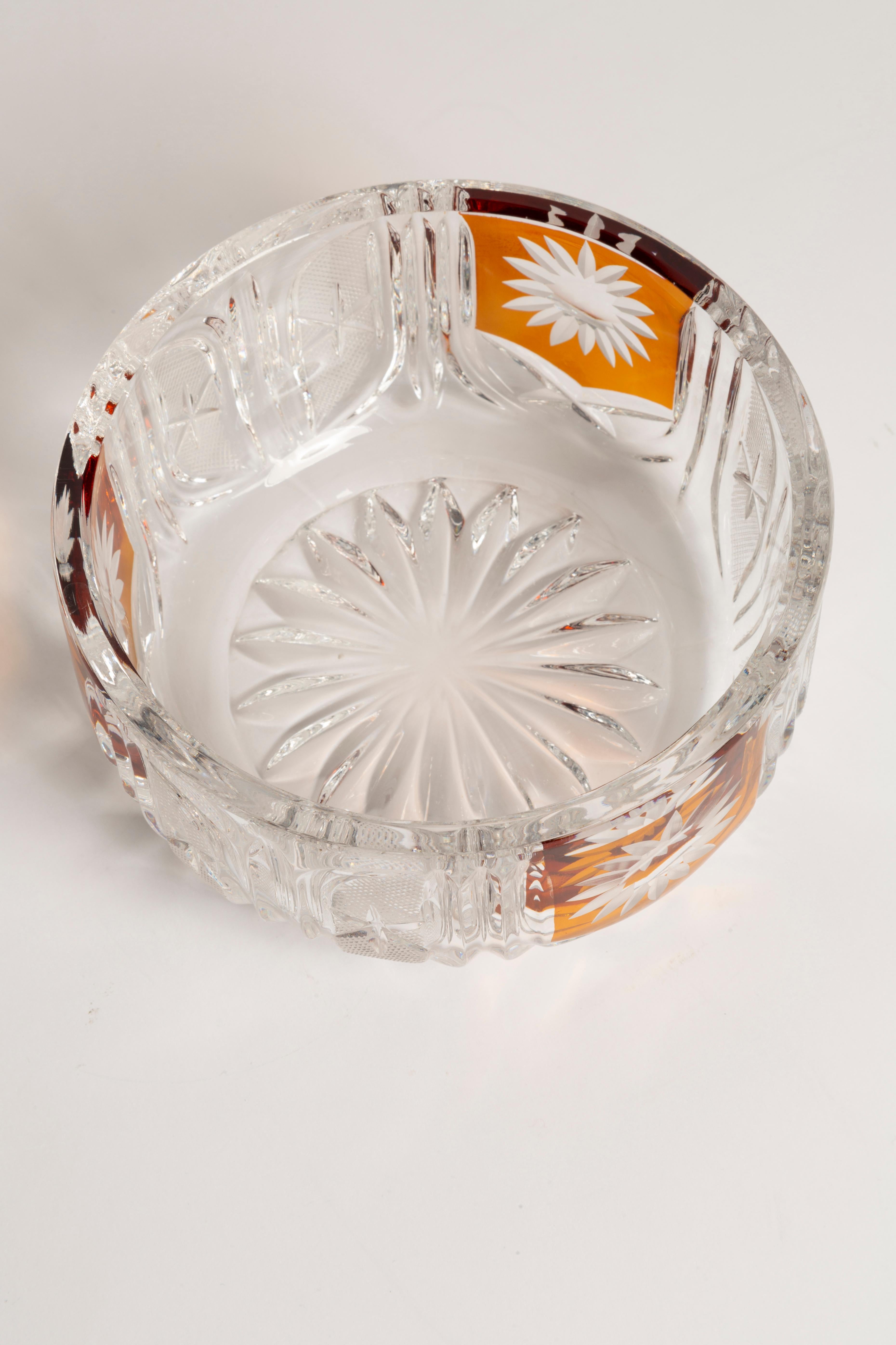 Midcentury Vintage Yellow Crystal Glass Sugar Bowl, Italy, 1960s For Sale 1