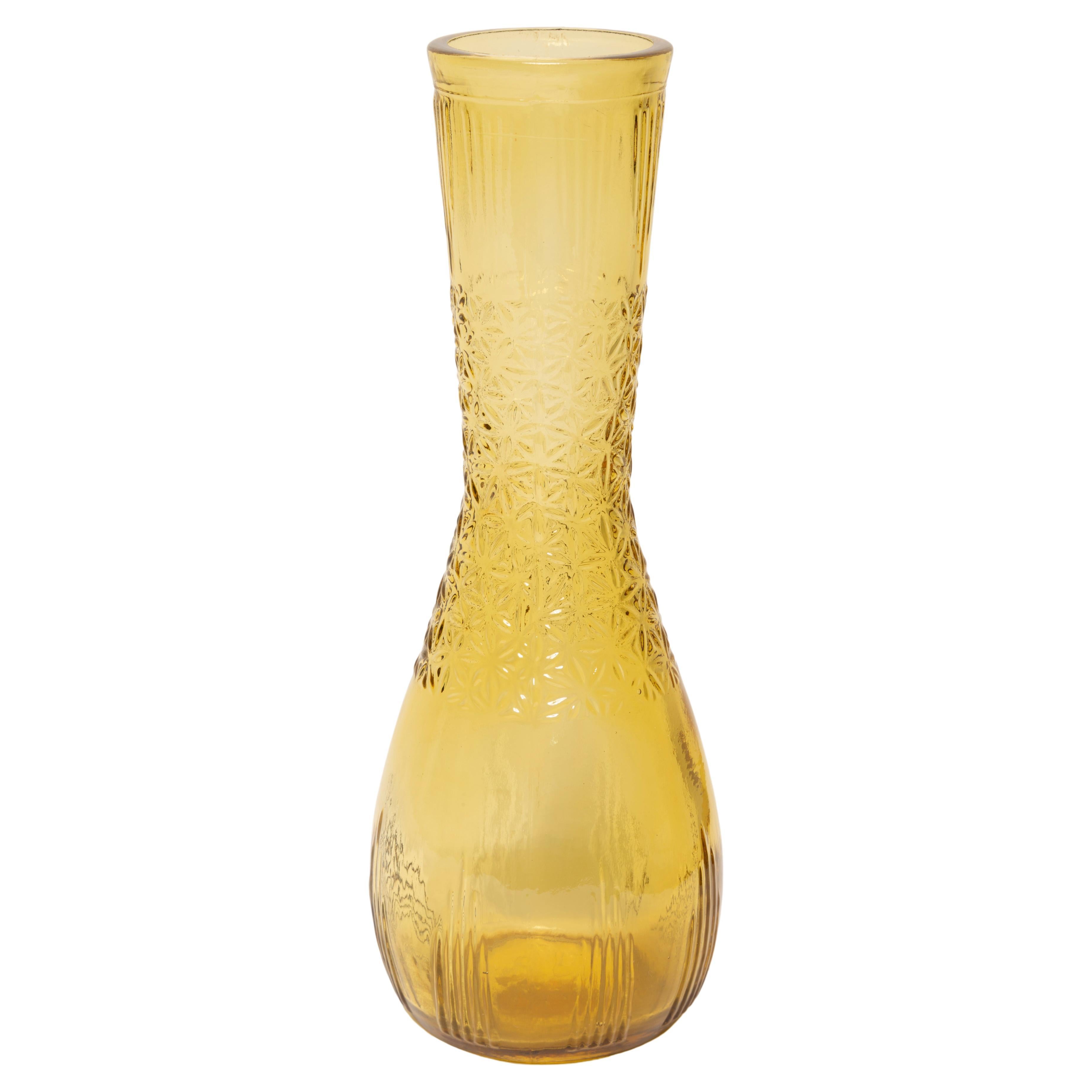 Midcentury Vintage Yellow Medium Glass Vase, Europe, 1960s For Sale
