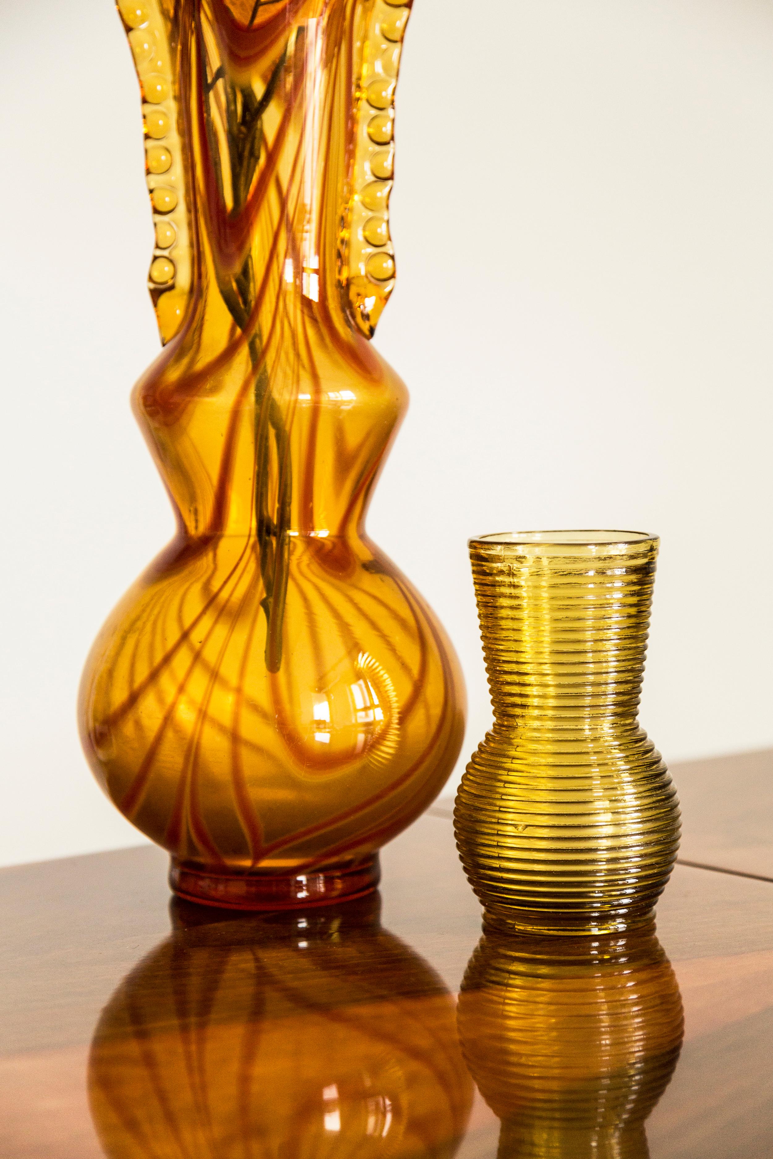 Mid-Century Modern Midcentury Vintage Yellow Small Vase, Europe, 1960s For Sale