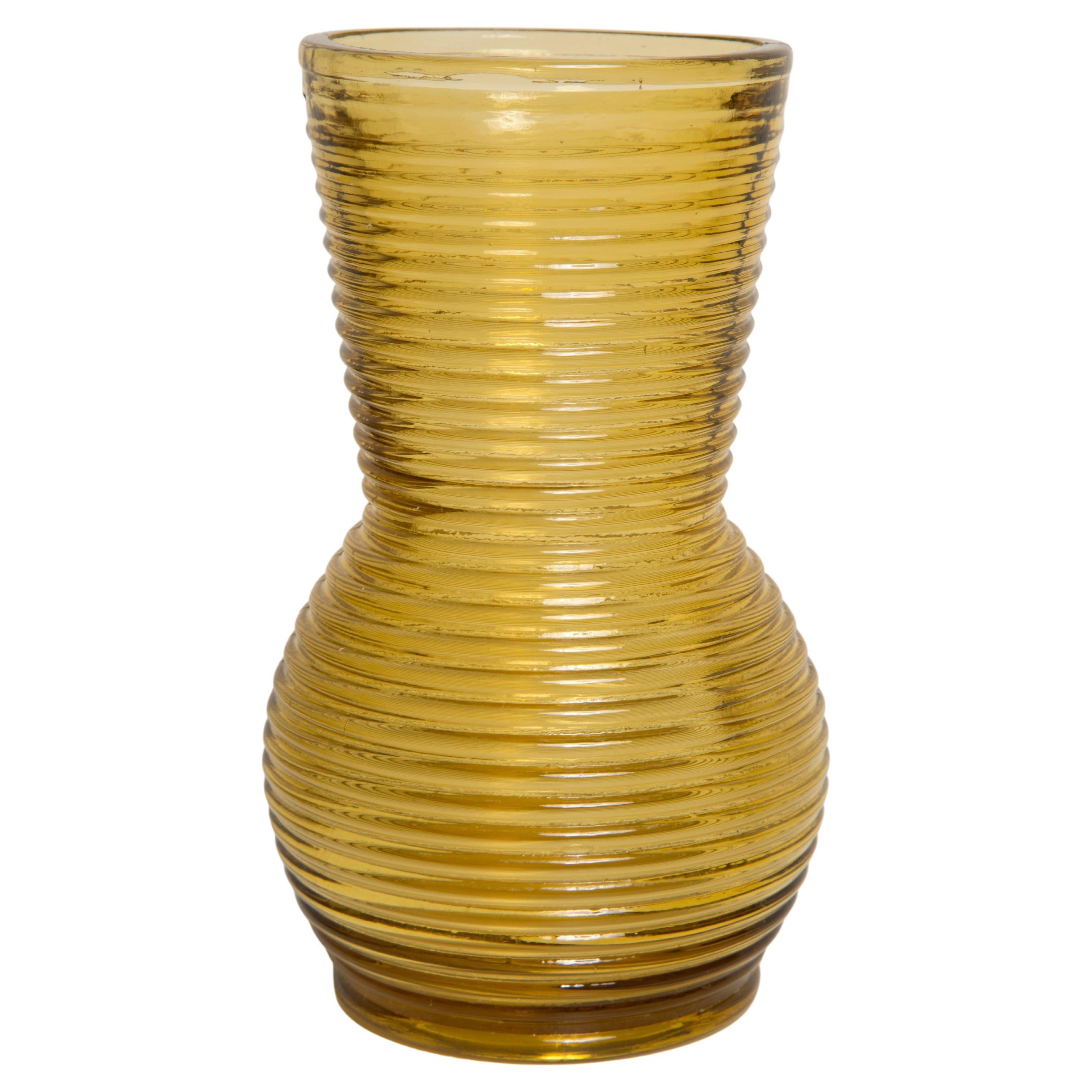 Midcentury Vintage Yellow Small Vase, Europe, 1960s For Sale