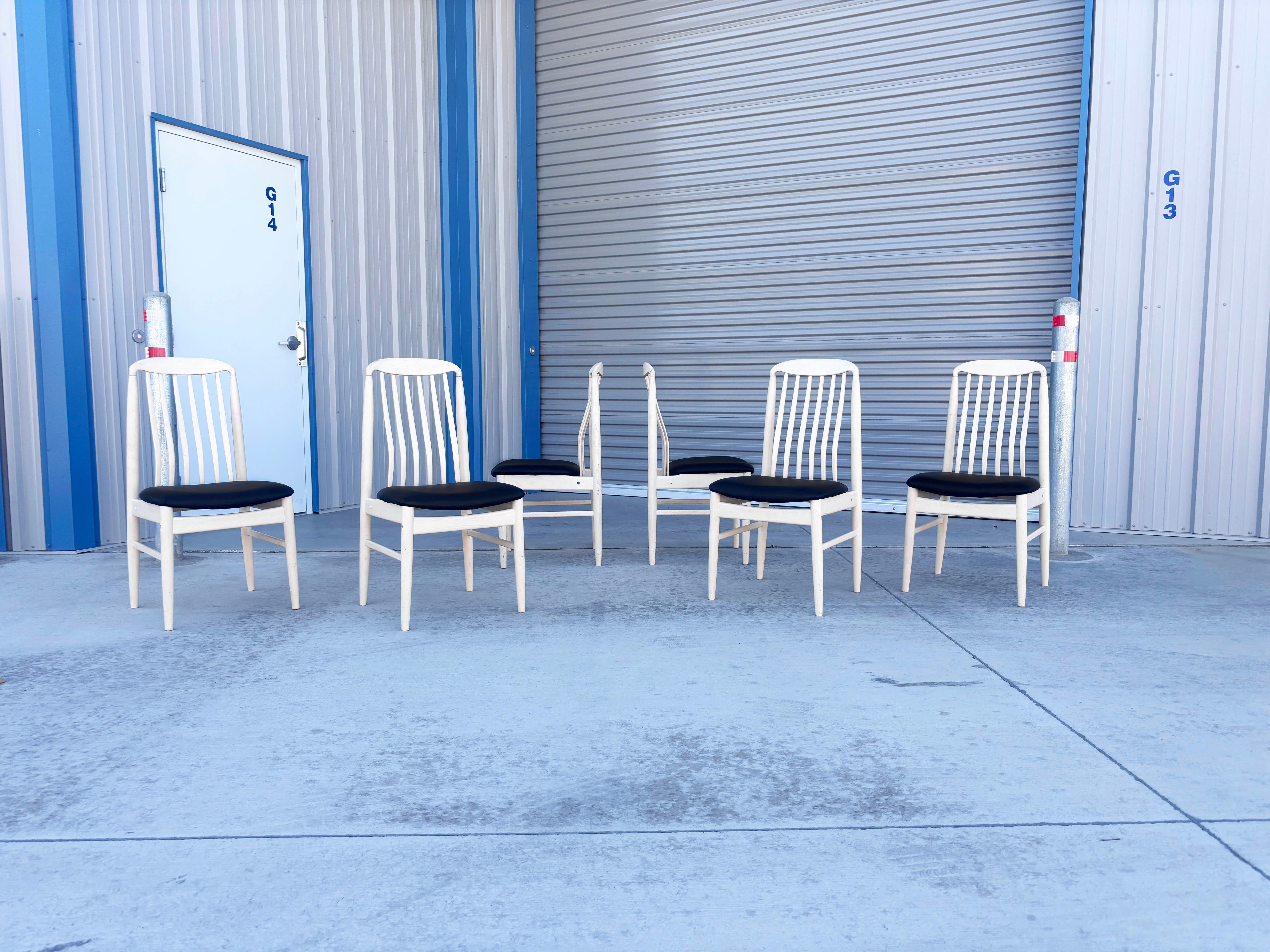 Americano Sedie da pranzo in vinile del Mid Century - Set di 6 in vendita