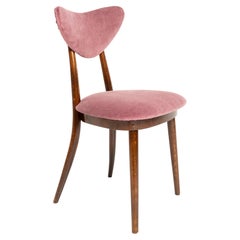 Vintage Mid-Century Violet Burgundy Heart Cotton-Velvet Chair, Europe, 1960s