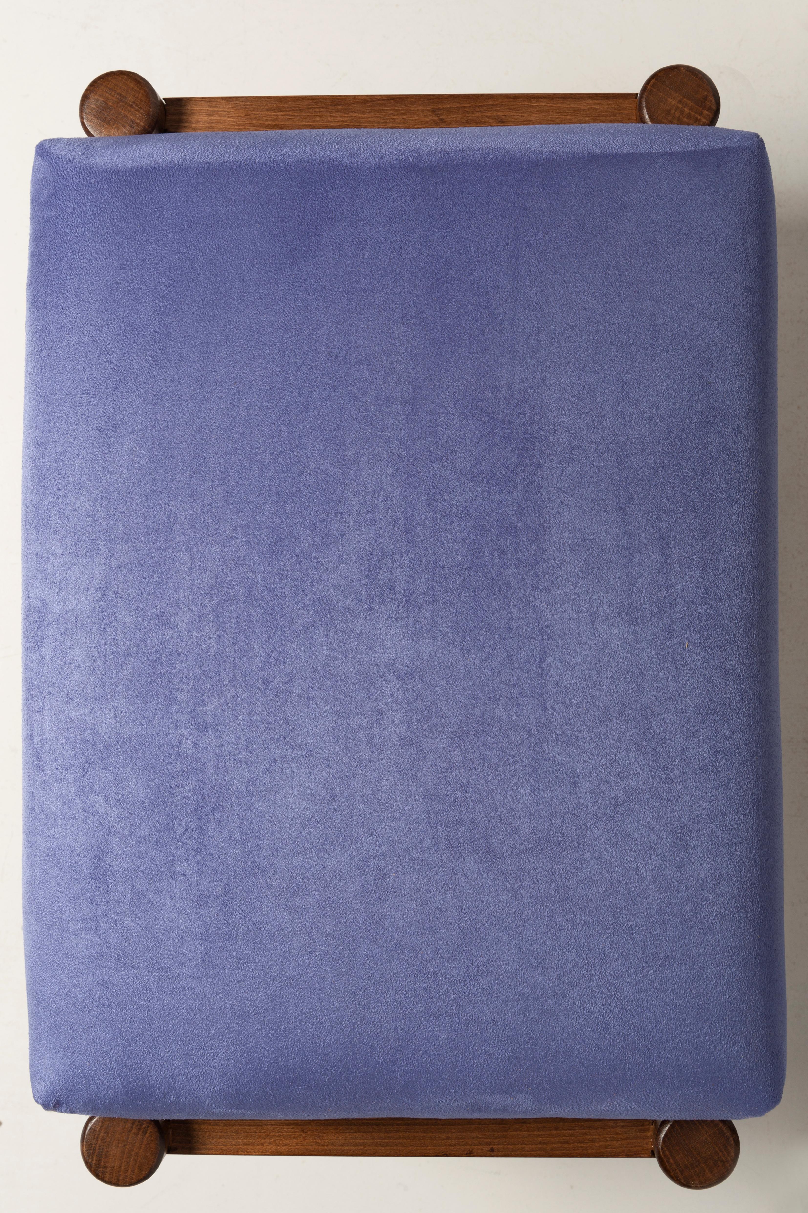 Fabric Midcentury Violet Purple Vintage Stool, Edmund Homa, 1960s For Sale