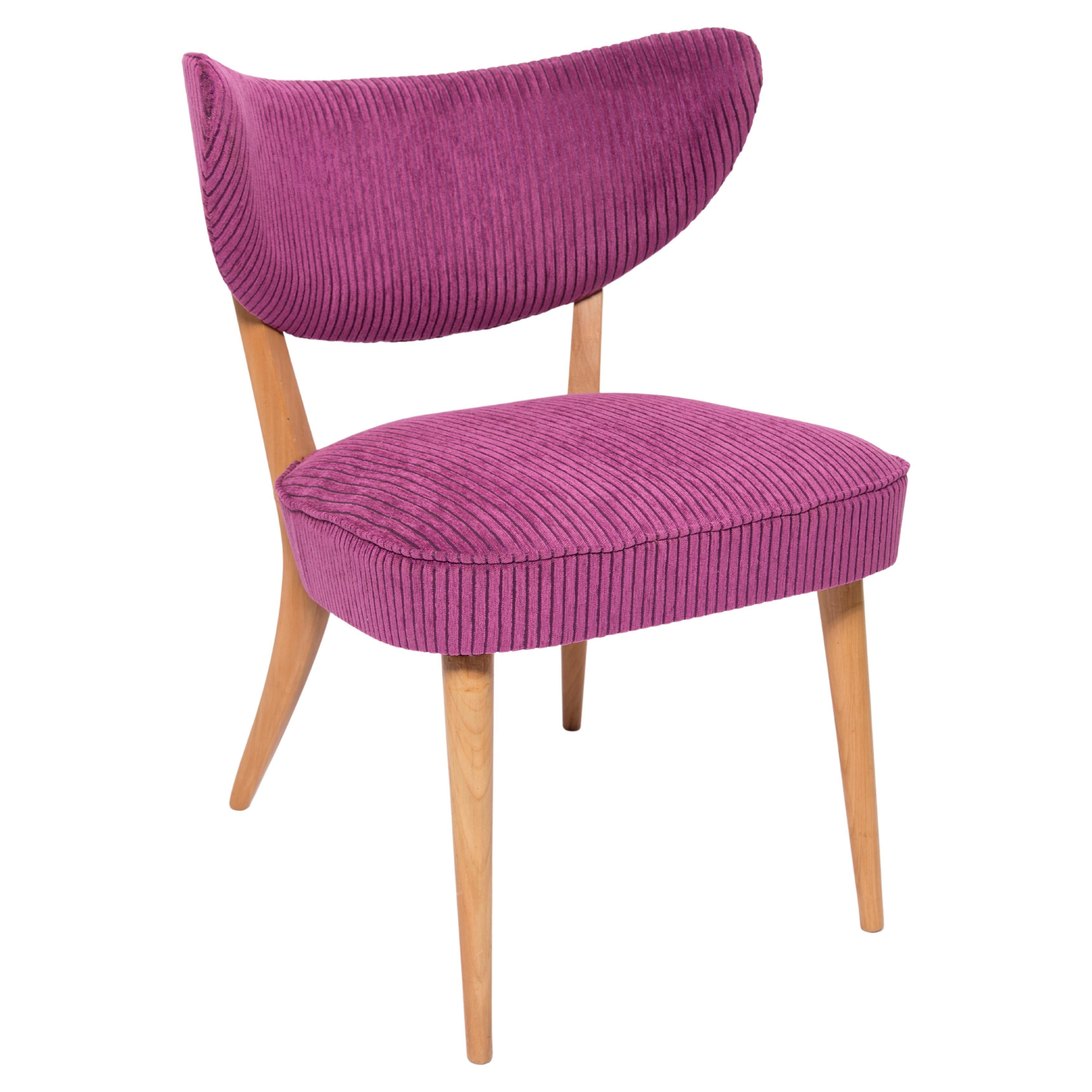 Mid Century Violet Velvet Club Chair, Europe, 1960s