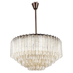 Mid-Century Vistosi (attr) 6 level with Murano Glass Tubular Modules 1960s Italy