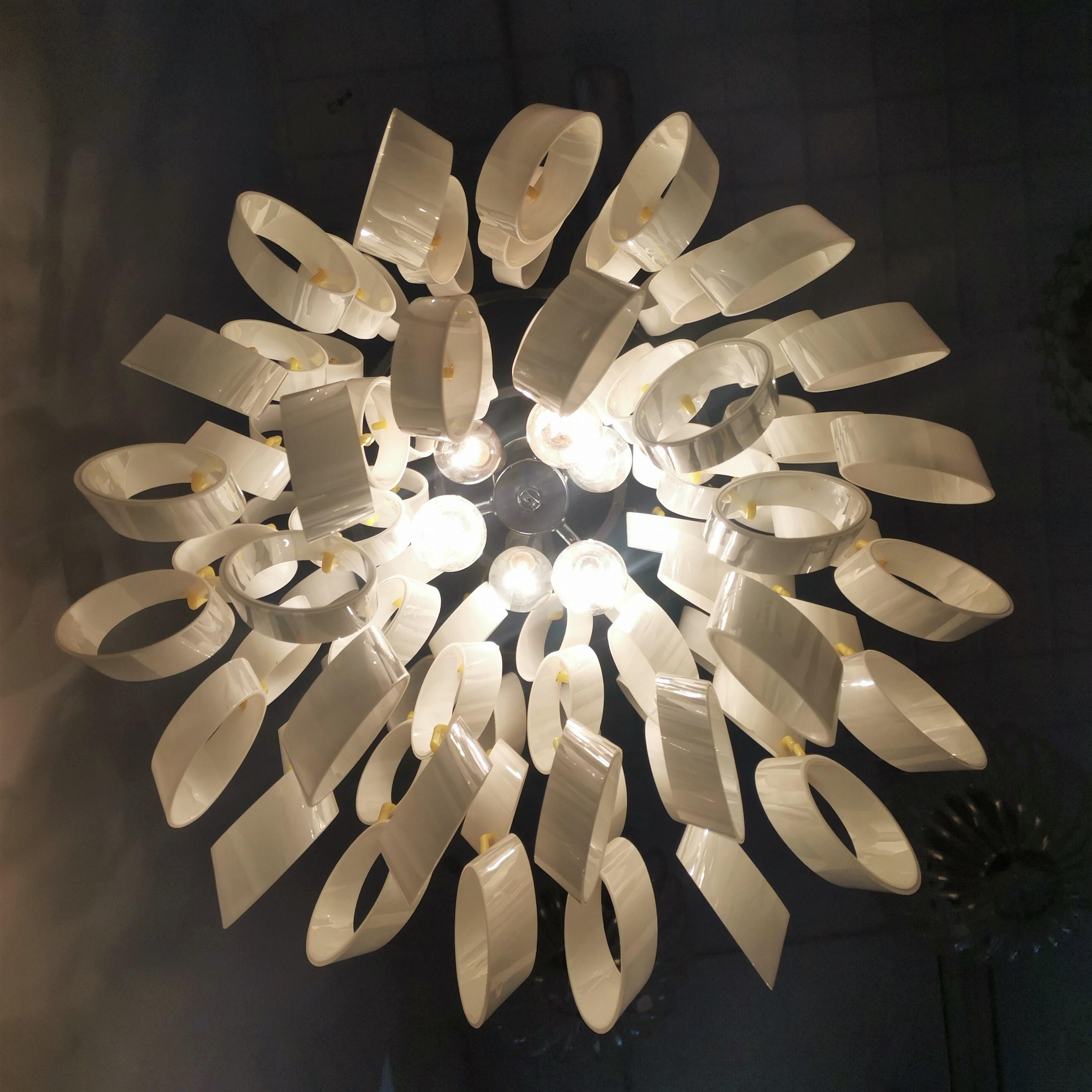 Mid-Century Vistosi Glass Chandelier Made of Modular Elements 1960s Italy For Sale 2