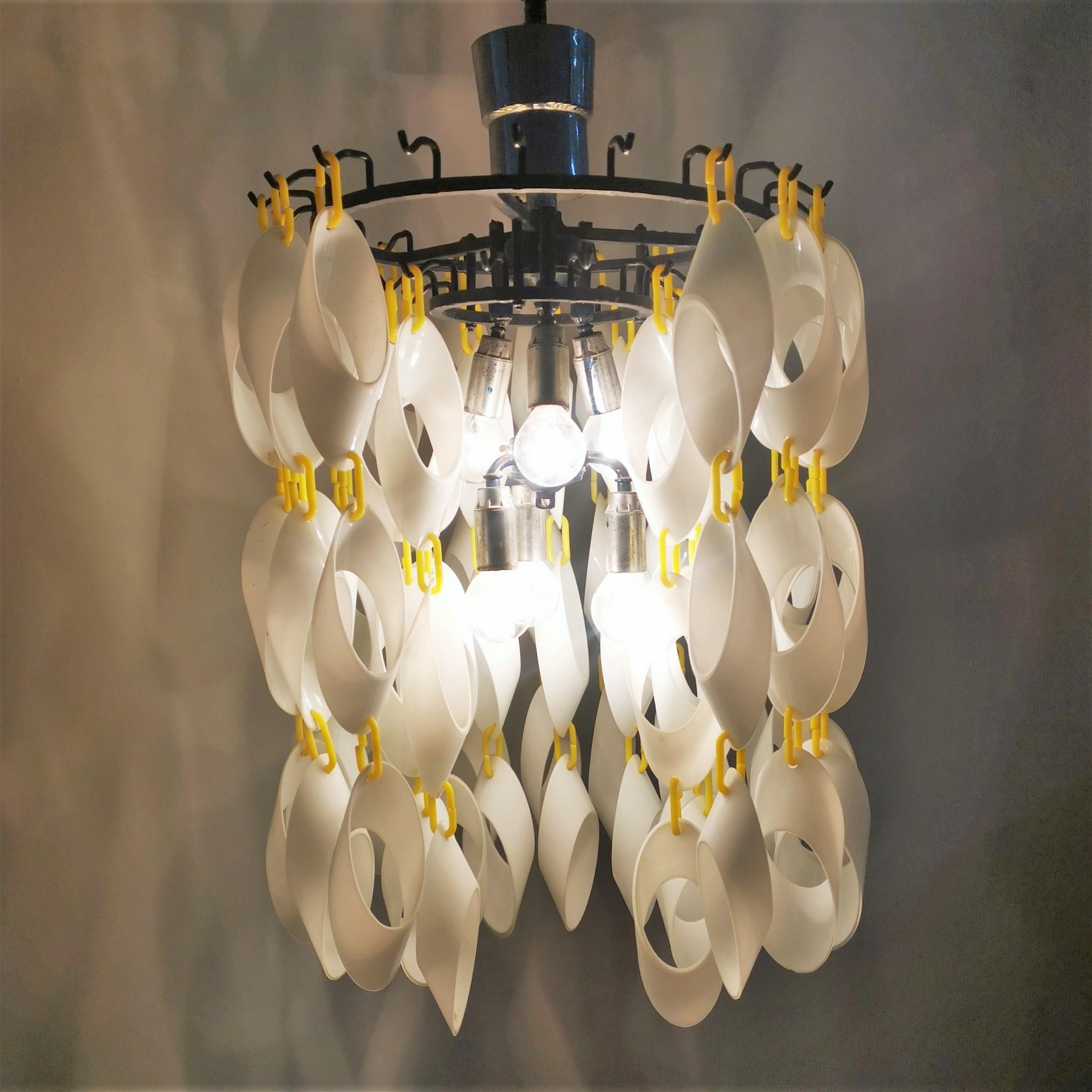 Mid-Century Vistosi Glass Chandelier Made of Modular Elements 1960s Italy For Sale 8