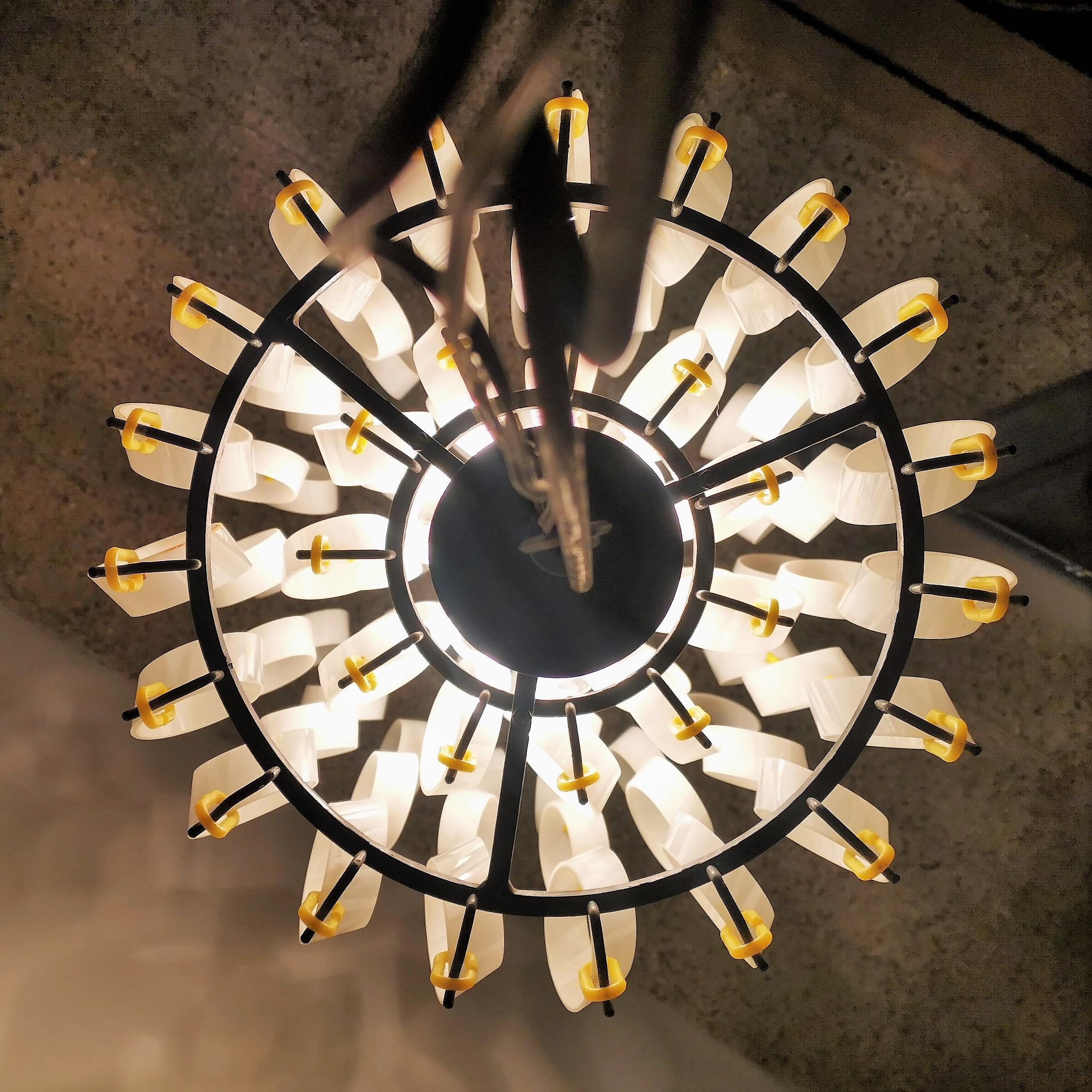 Mid-Century Vistosi Glass Chandelier Made of Modular Elements 1960s Italy For Sale 9