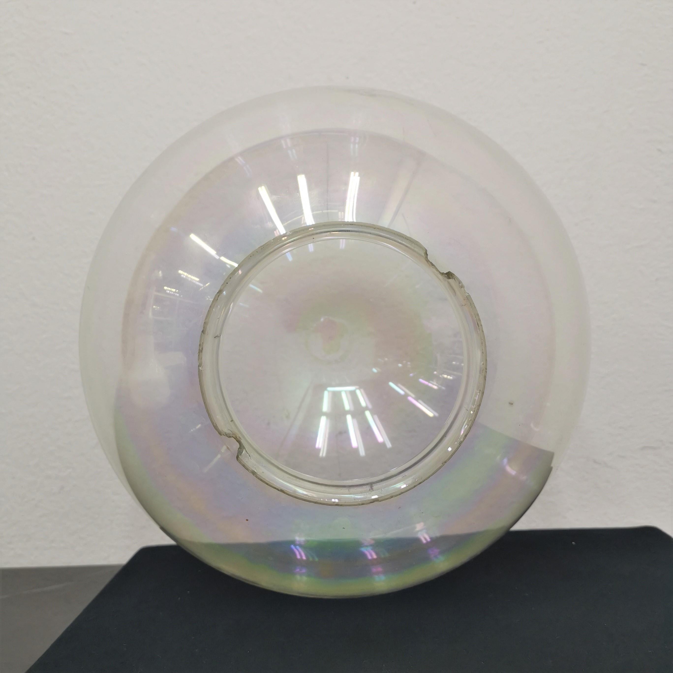 Mid-Century Vistosi Iridescent Glass Globe Table Lamp 70s Italy 6