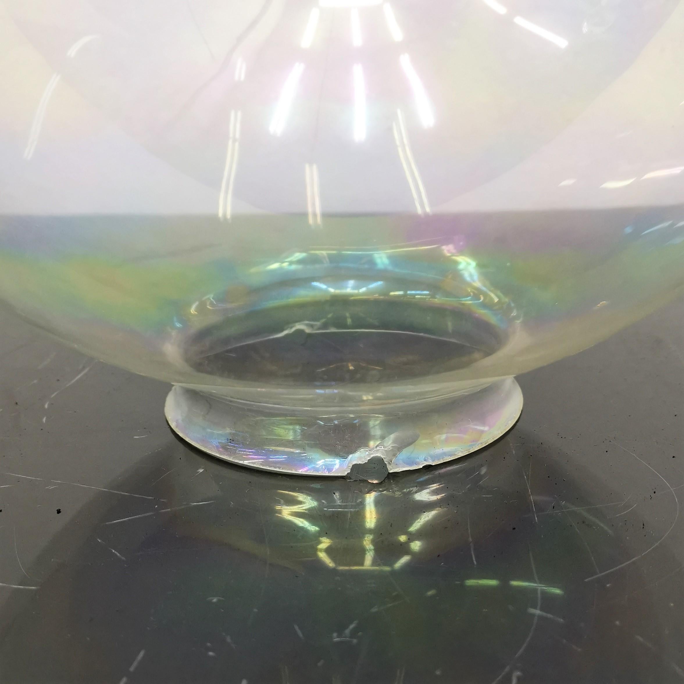 Mid-Century Vistosi Iridescent Glass Globe Table Lamp 70s Italy 10