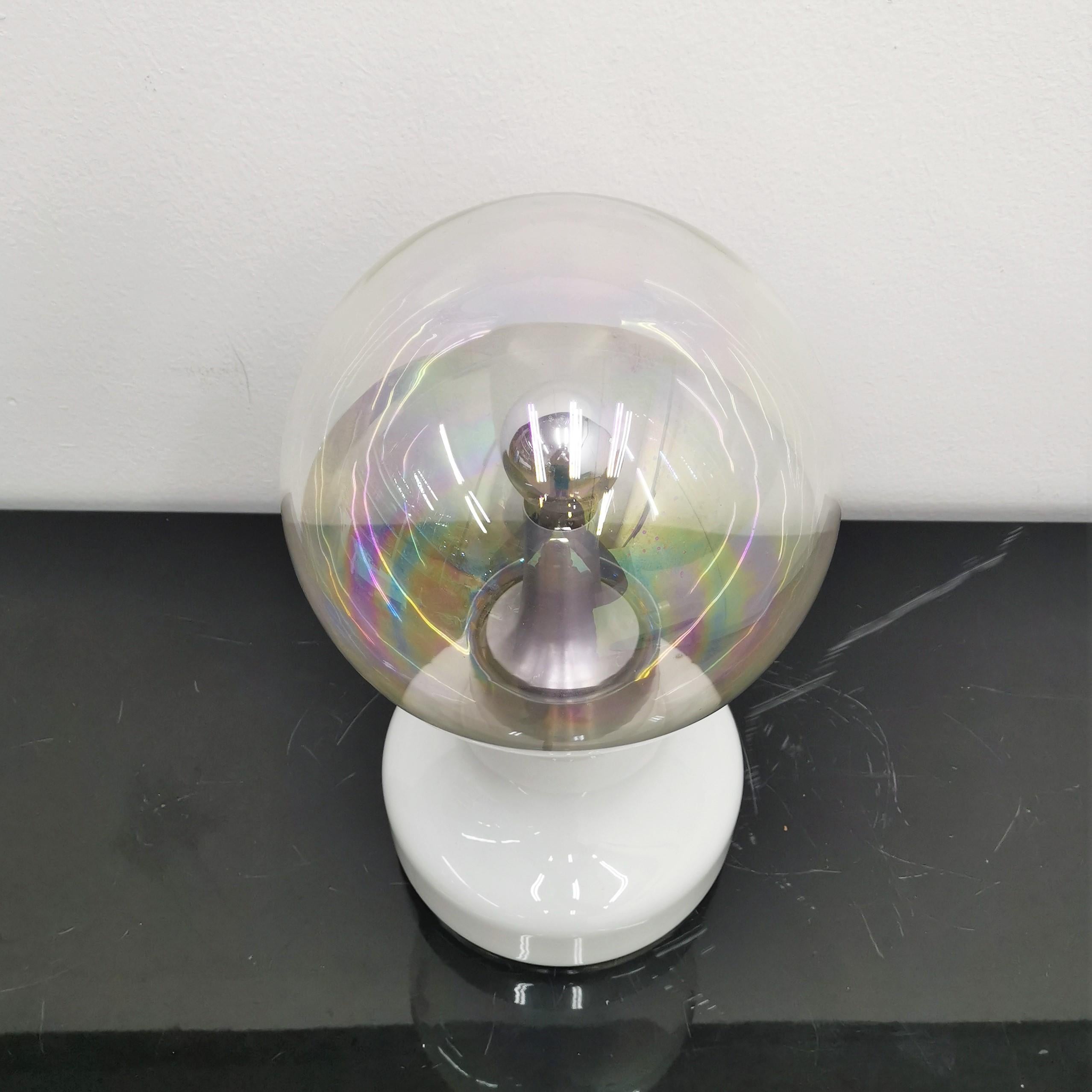 iridescent globe table lamp