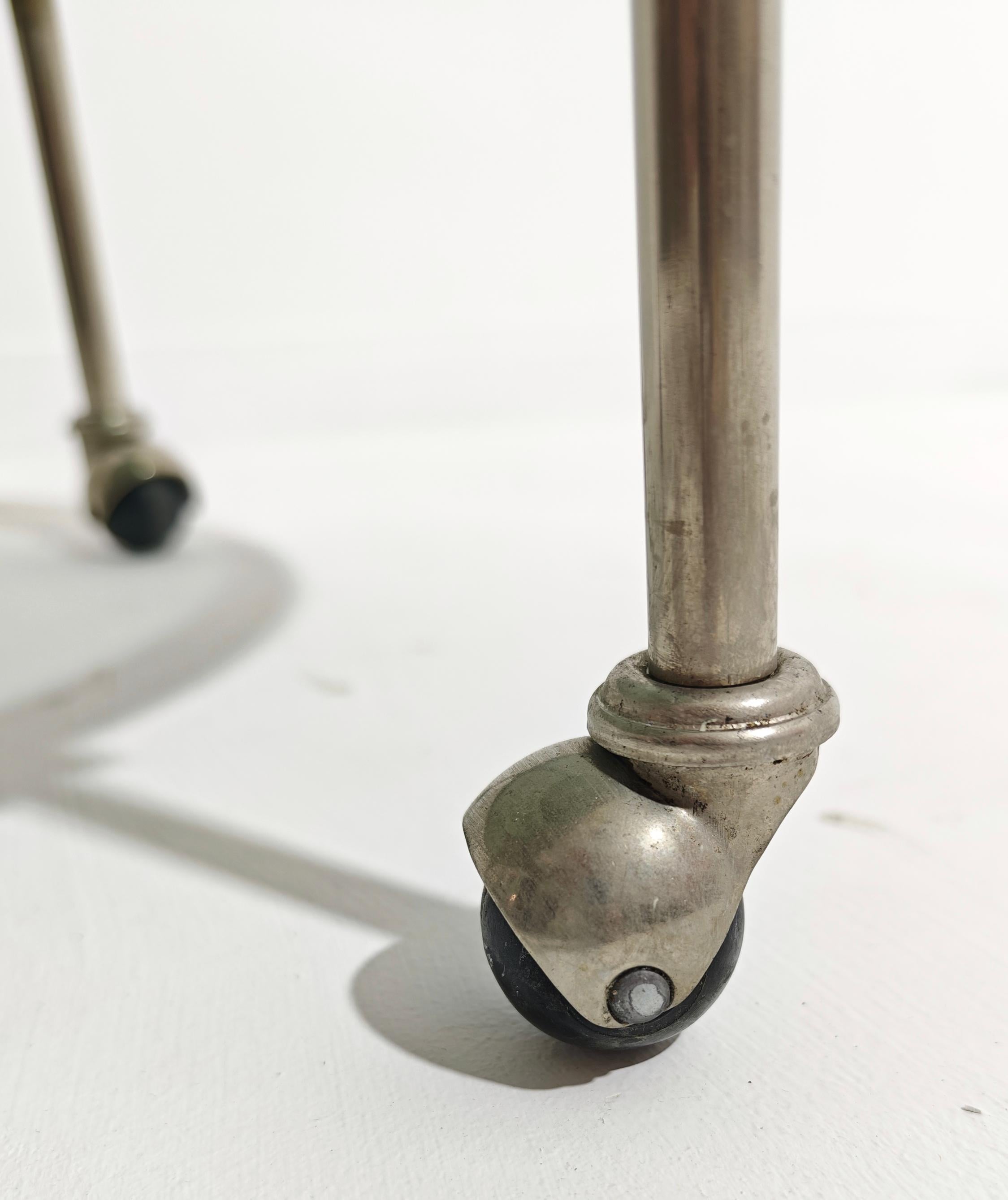 Mid-Century Vit Kellj für Binox Rolling Bar Cart Gebürstetes Messing Glas Italien 70er Jahre (Moderne der Mitte des Jahrhunderts) im Angebot
