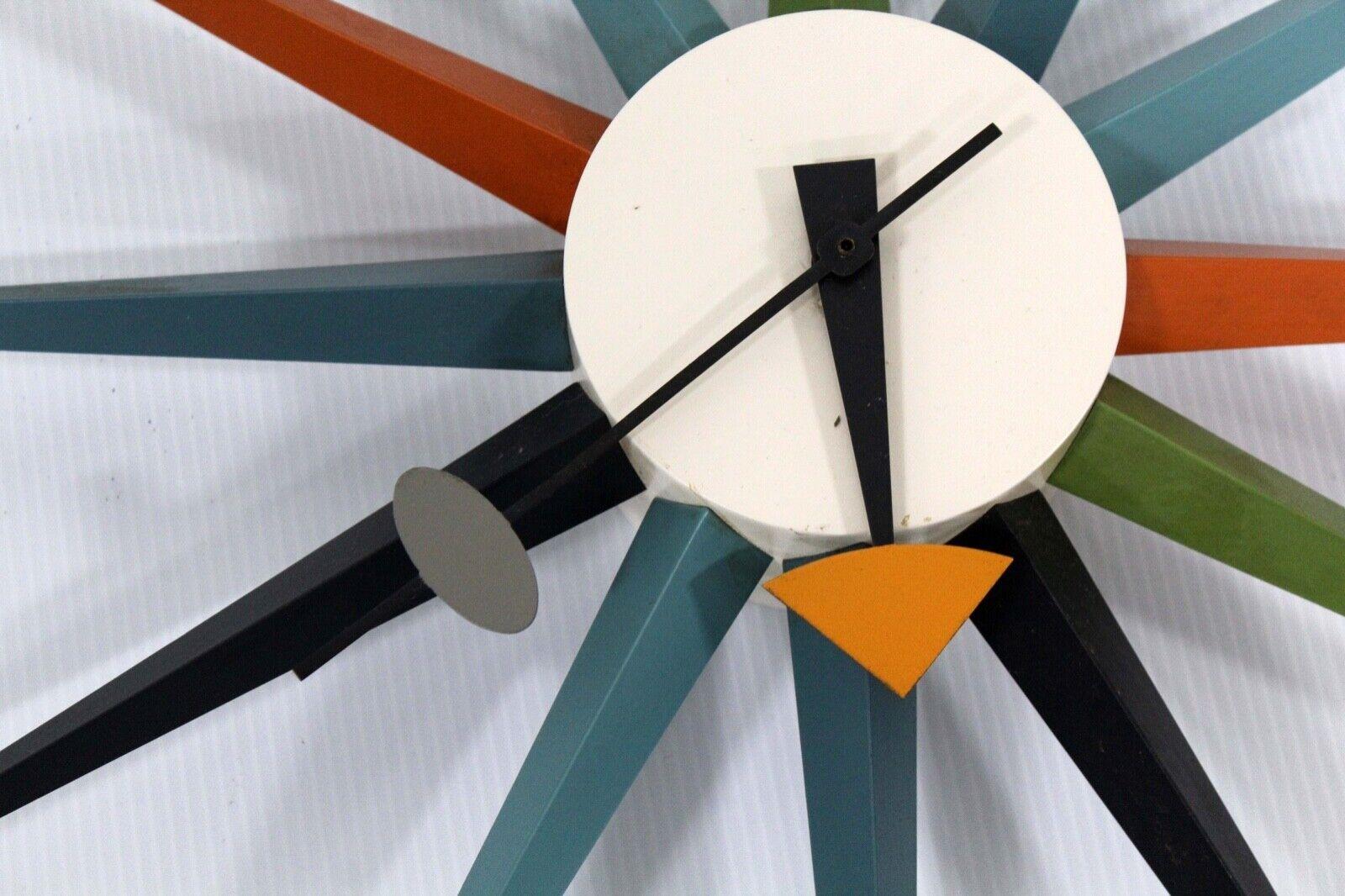 Mid-Century Modern Mid-Century Vitra Design Museum Redesign George Nelson Sunburst Wall Clock