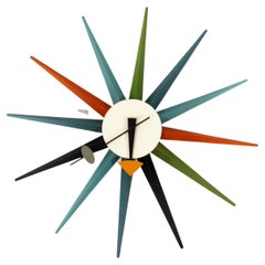 Mid-Century Vitra Design Museum Redesign George Nelson Sunburst Wall Clock
