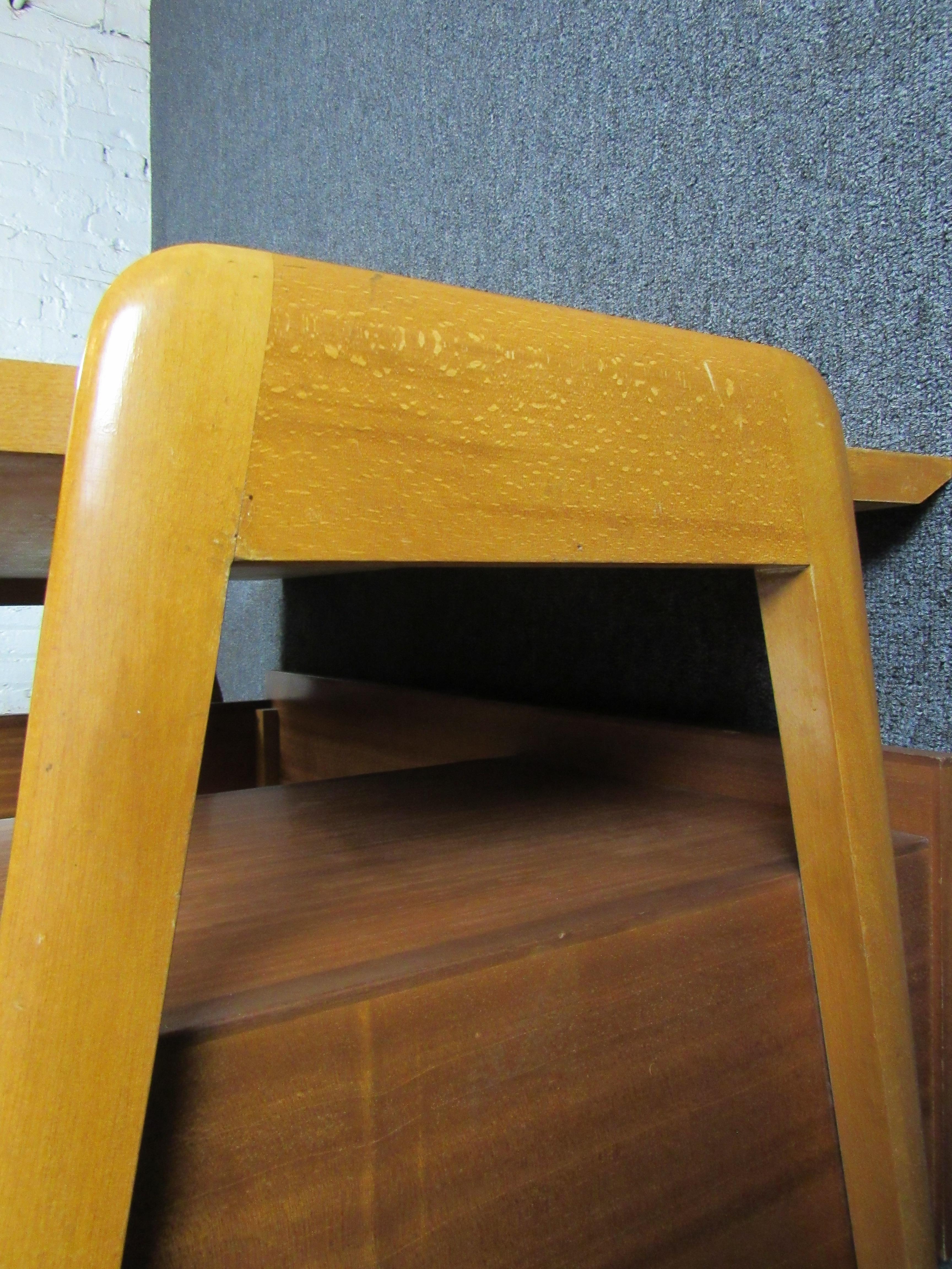 Wood Midcentury Vittorio Dassi Designed Italian Maple Desk