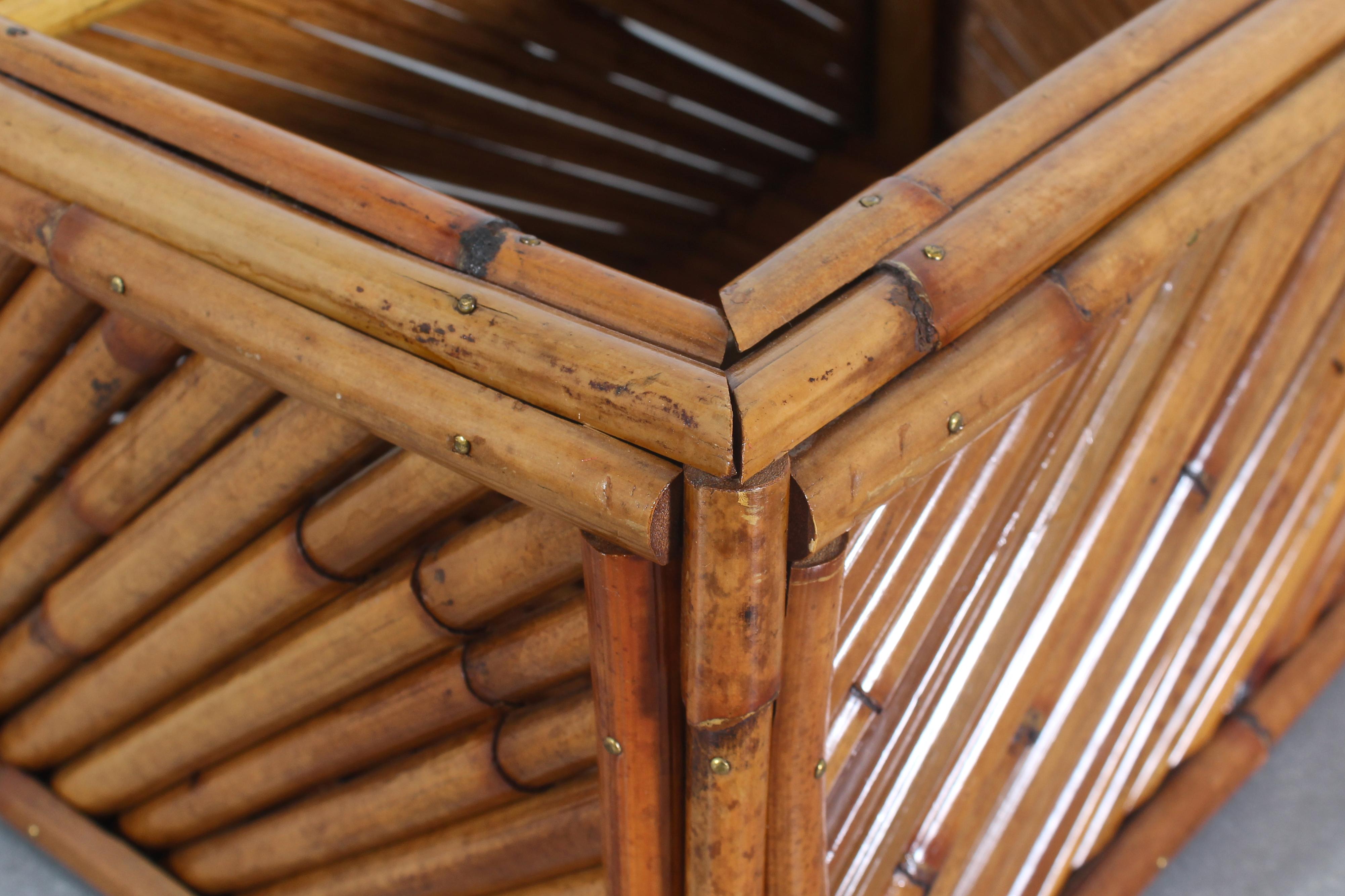 Mid-Century Vivai Del Sud (attr) Jardinière en bambou Made, Italy 60s en vente 3