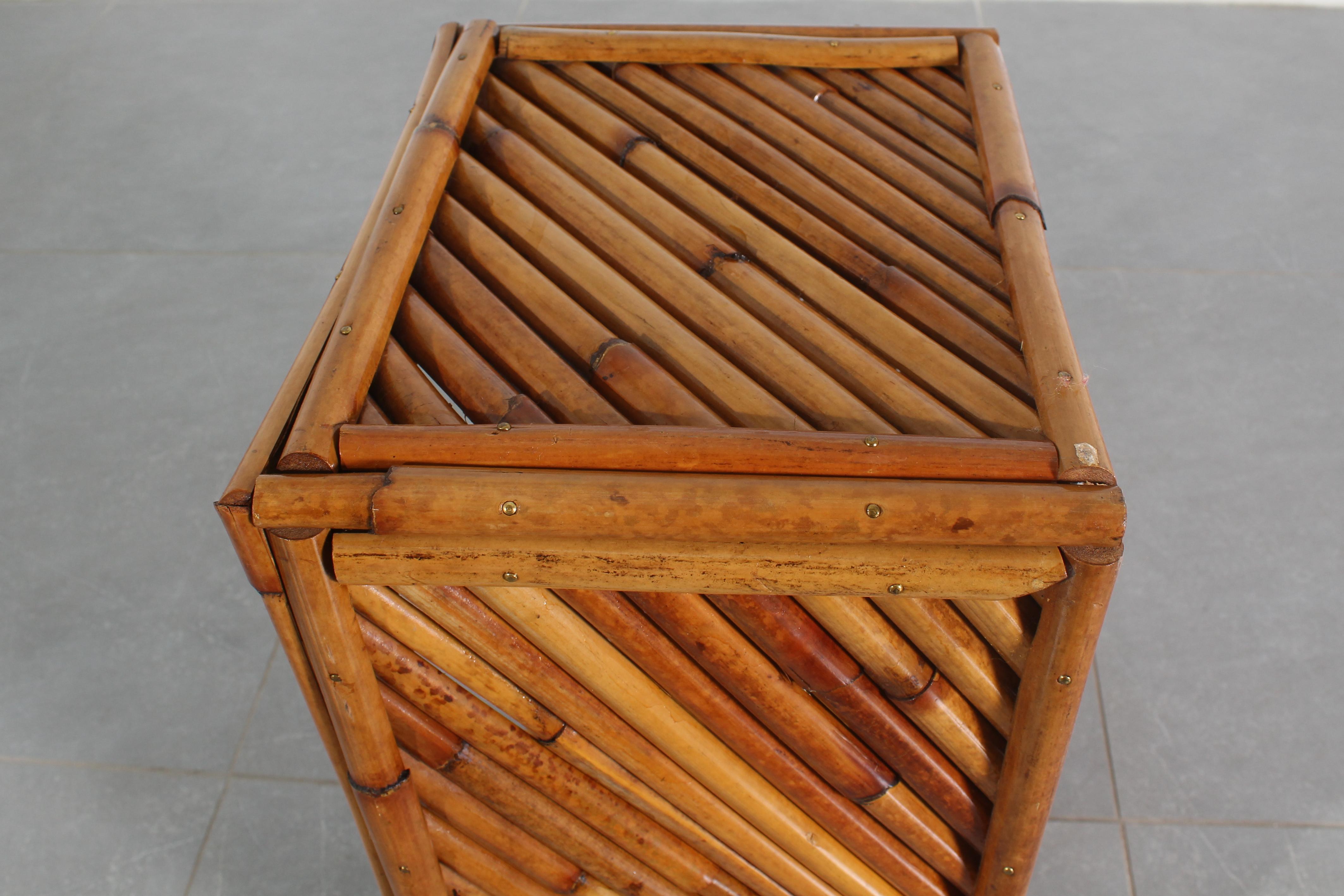 Mid-Century Vivai Del Sud (attr) Jardinière en bambou Made, Italy 60s en vente 5