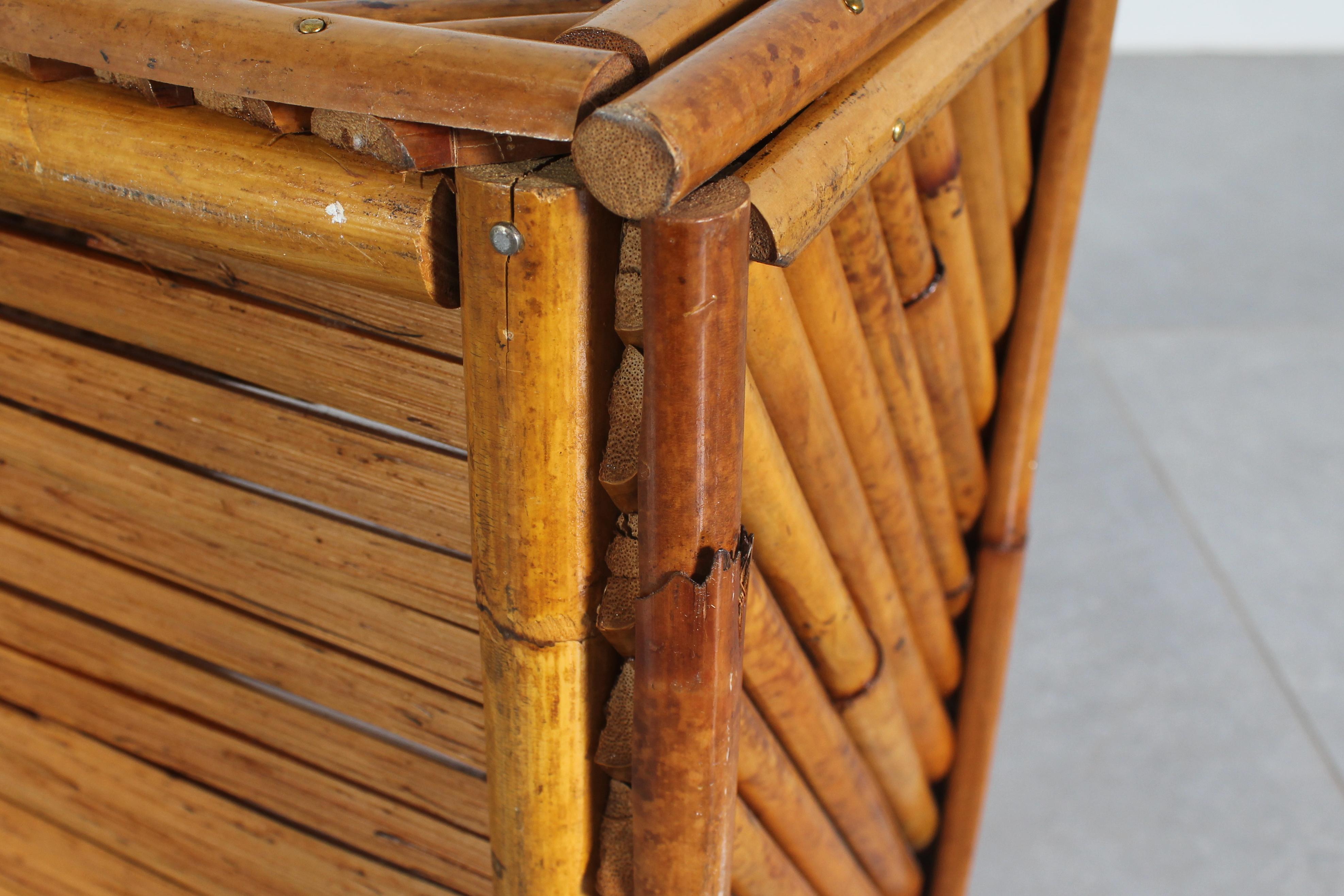 Mid-Century Vivai Del Sud (attr) Jardinière en bambou Made, Italy 60s en vente 7