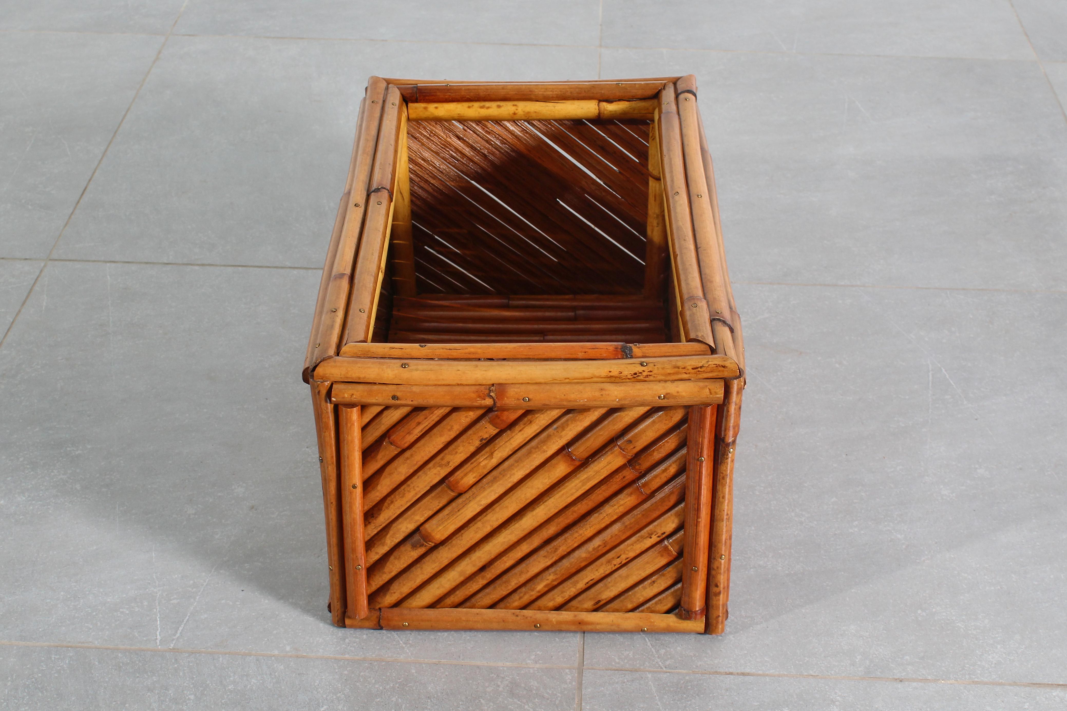 italien Mid-Century Vivai Del Sud (attr) Jardinière en bambou Made, Italy 60s en vente