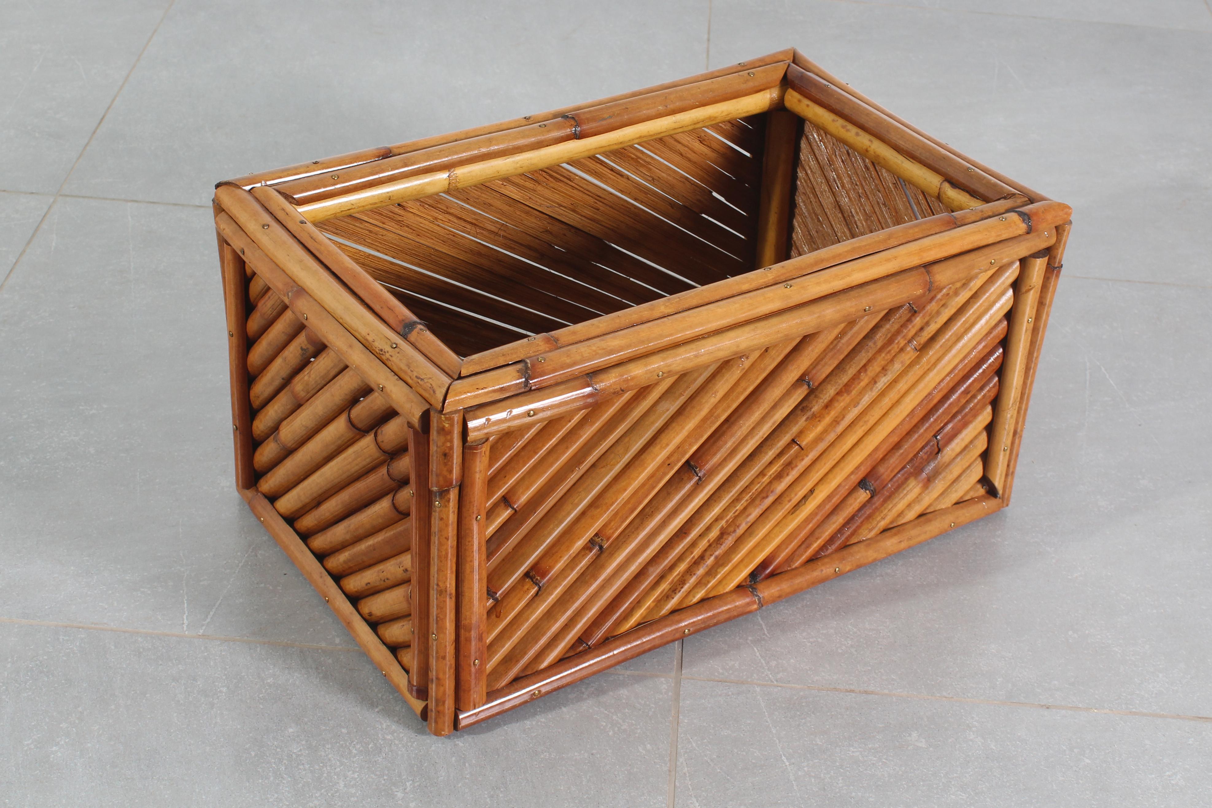 Mid-Century Vivai Del Sud (attr) Jardinière en bambou Made, Italy 60s Bon état - En vente à Palermo, IT