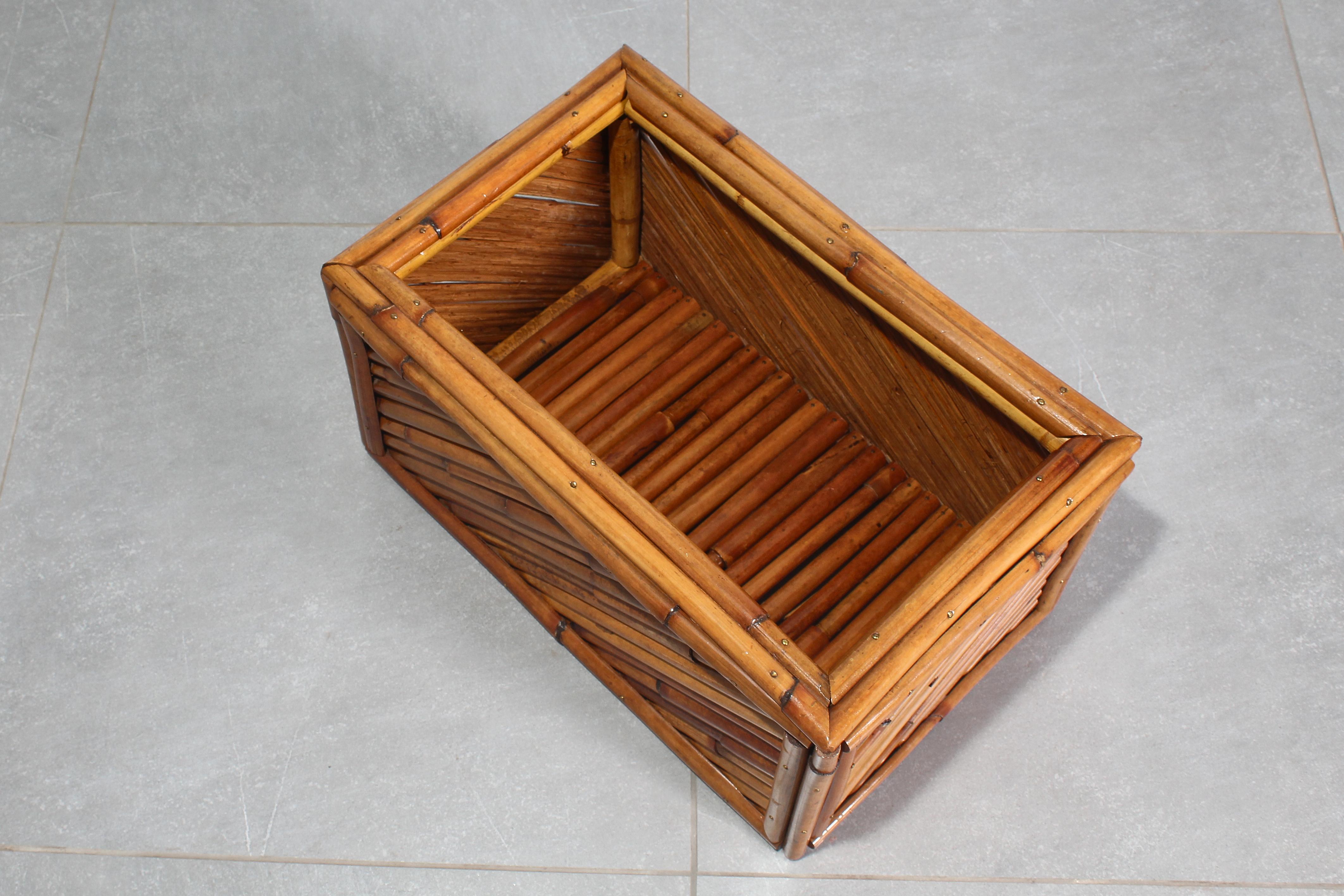 Mid-Century Vivai Del Sud (attr) Jardinière en bambou Made, Italy 60s en vente 1