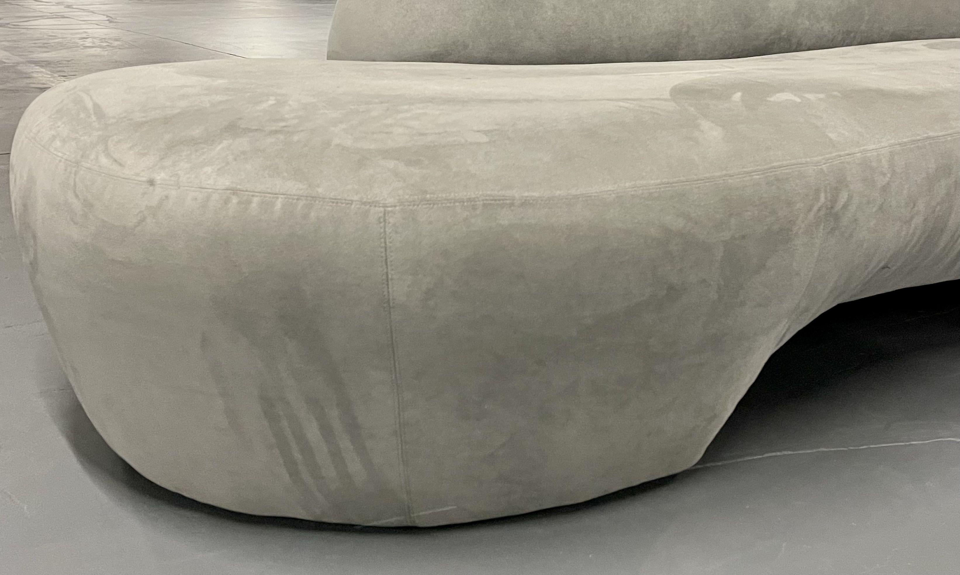 Mid-Century Weiman for Preview Cloud Sofa, Grey Suede, Kidney Shape 1