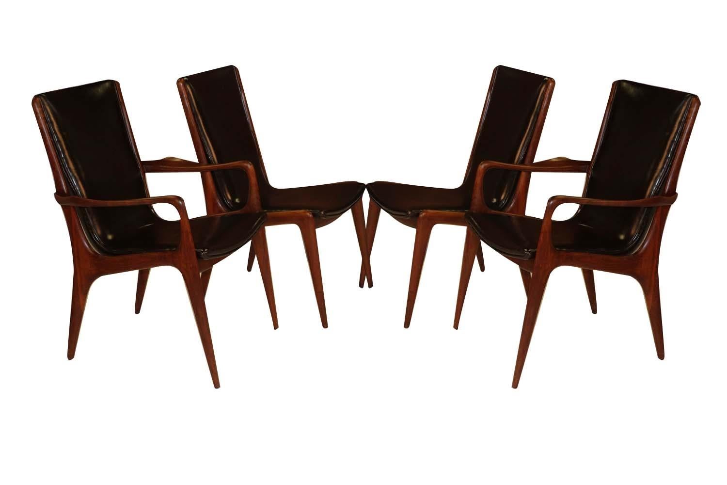 Midcentury Vladimir Kagan Sculpted Sling Dining Chairs Model VK 101 and VK 101A For Sale 2