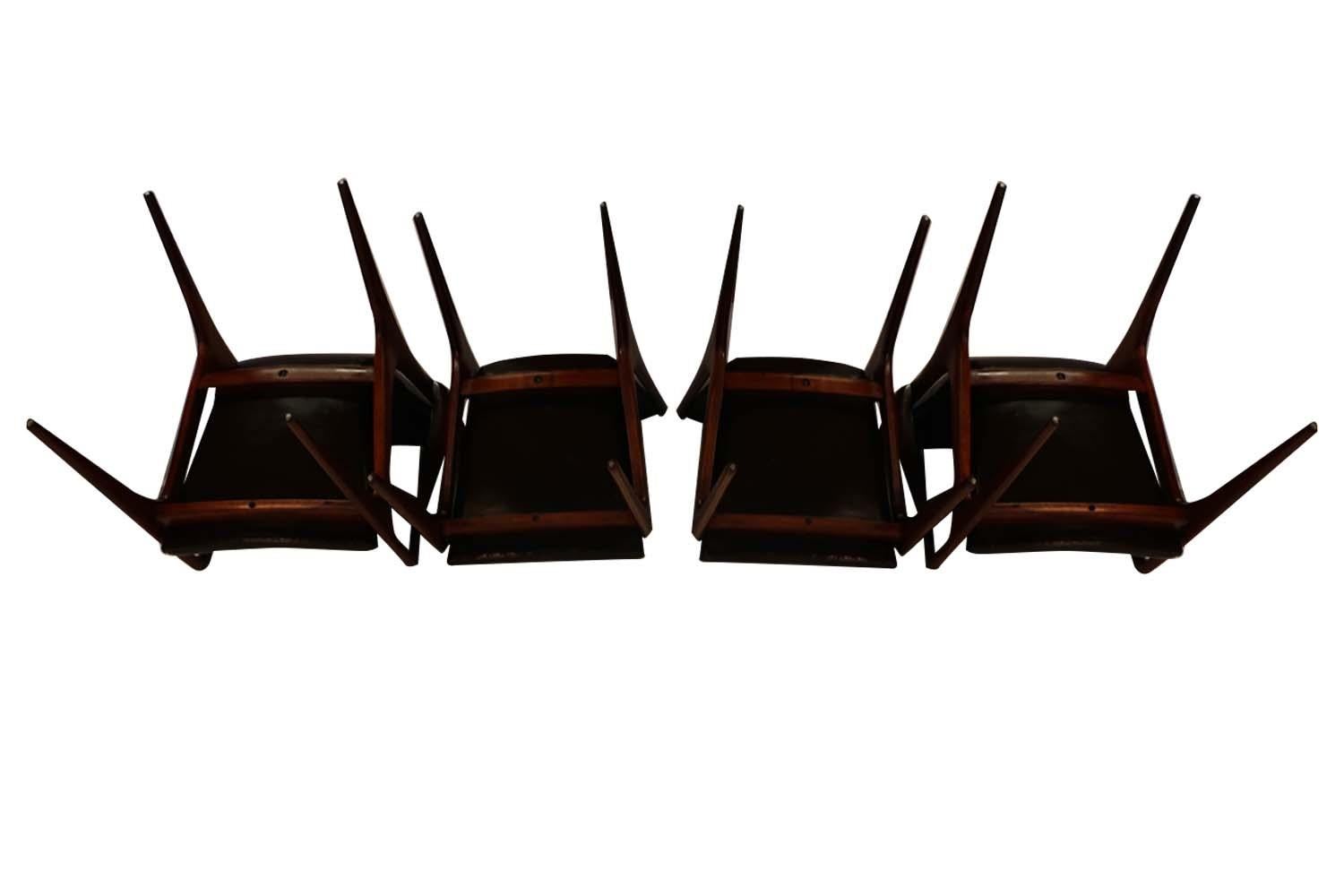 American Midcentury Vladimir Kagan Sculpted Sling Dining Chairs Model VK 101 and VK 101A For Sale