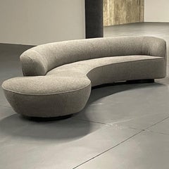 Midcentury Vladimir Kagan Serpentine Sofa for Directional, Lucite, Bouclé
