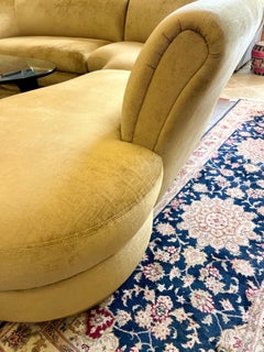 Mid Century Vladimir Kagan Style Curved Serpentine Sectional Sofa 1980s