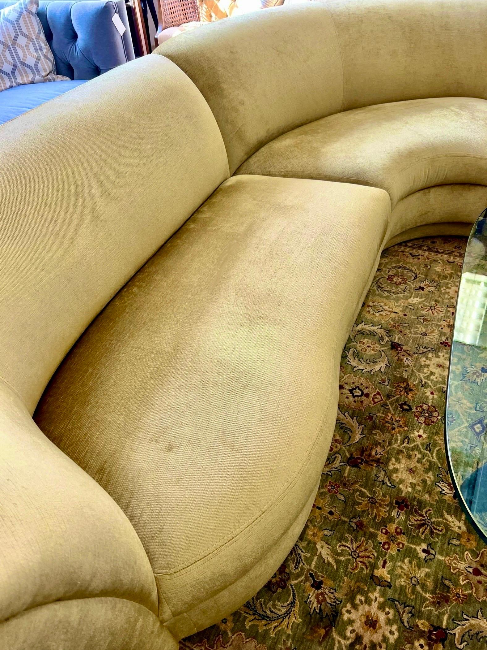 Mid-Century Modern Mid Century Vladimir Kagan Style Curved Serpentine Sectional Sofa 1980s