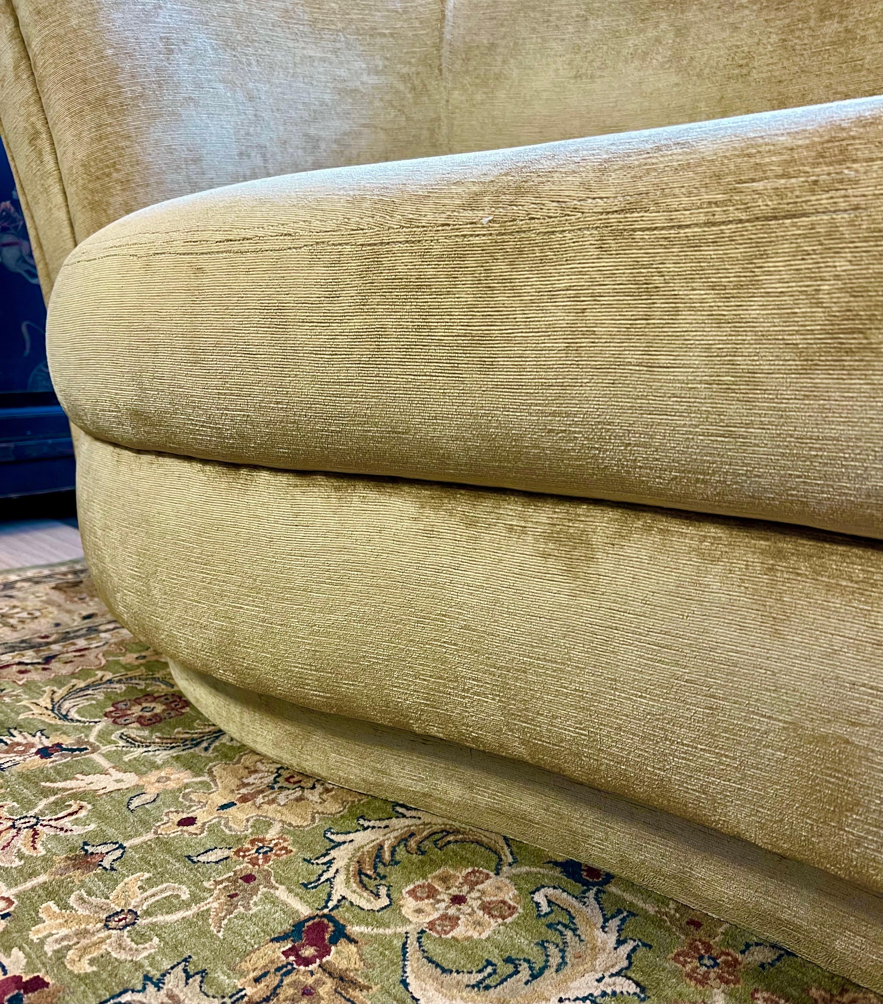 Fabric Mid Century Vladimir Kagan Style Curved Serpentine Sectional Sofa 1980s