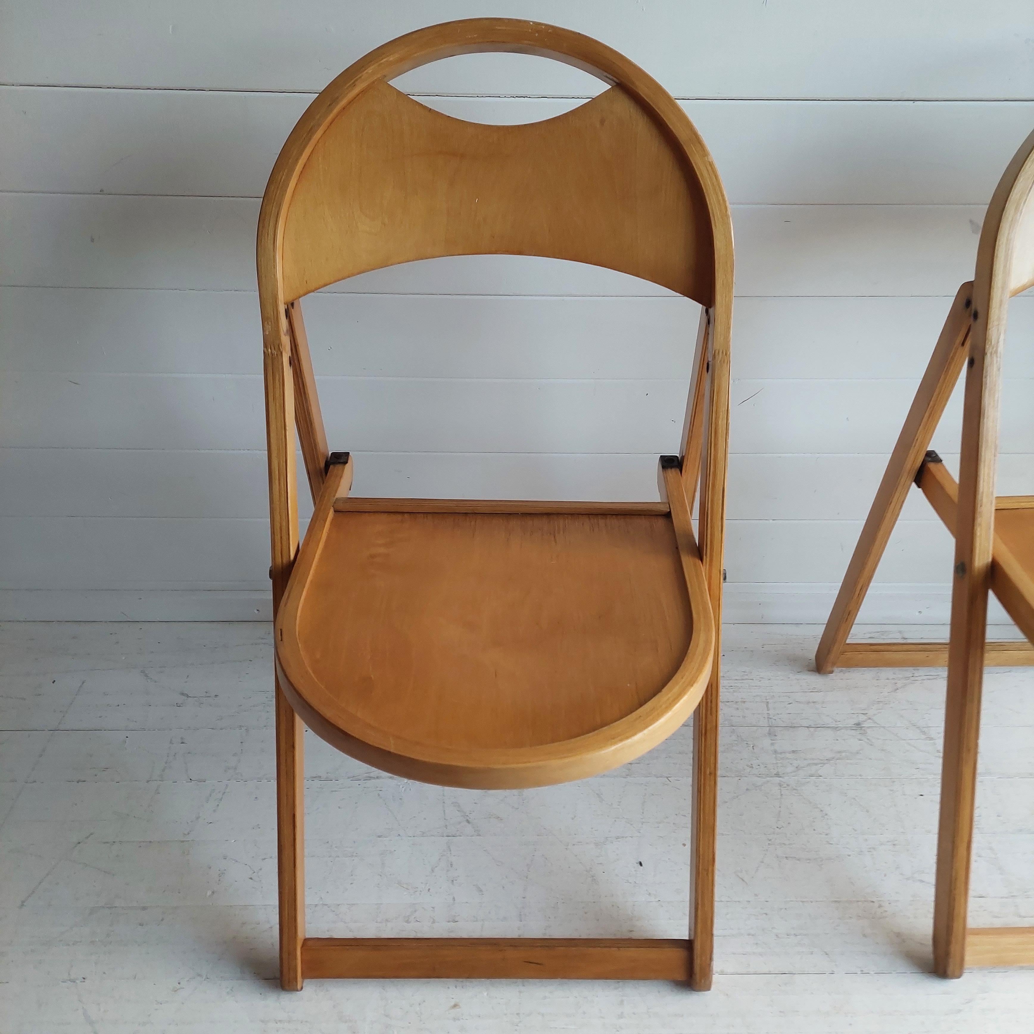 Mid Century Vntg 1950s Thonet French Folding Chair for Otk Set of 2 10
