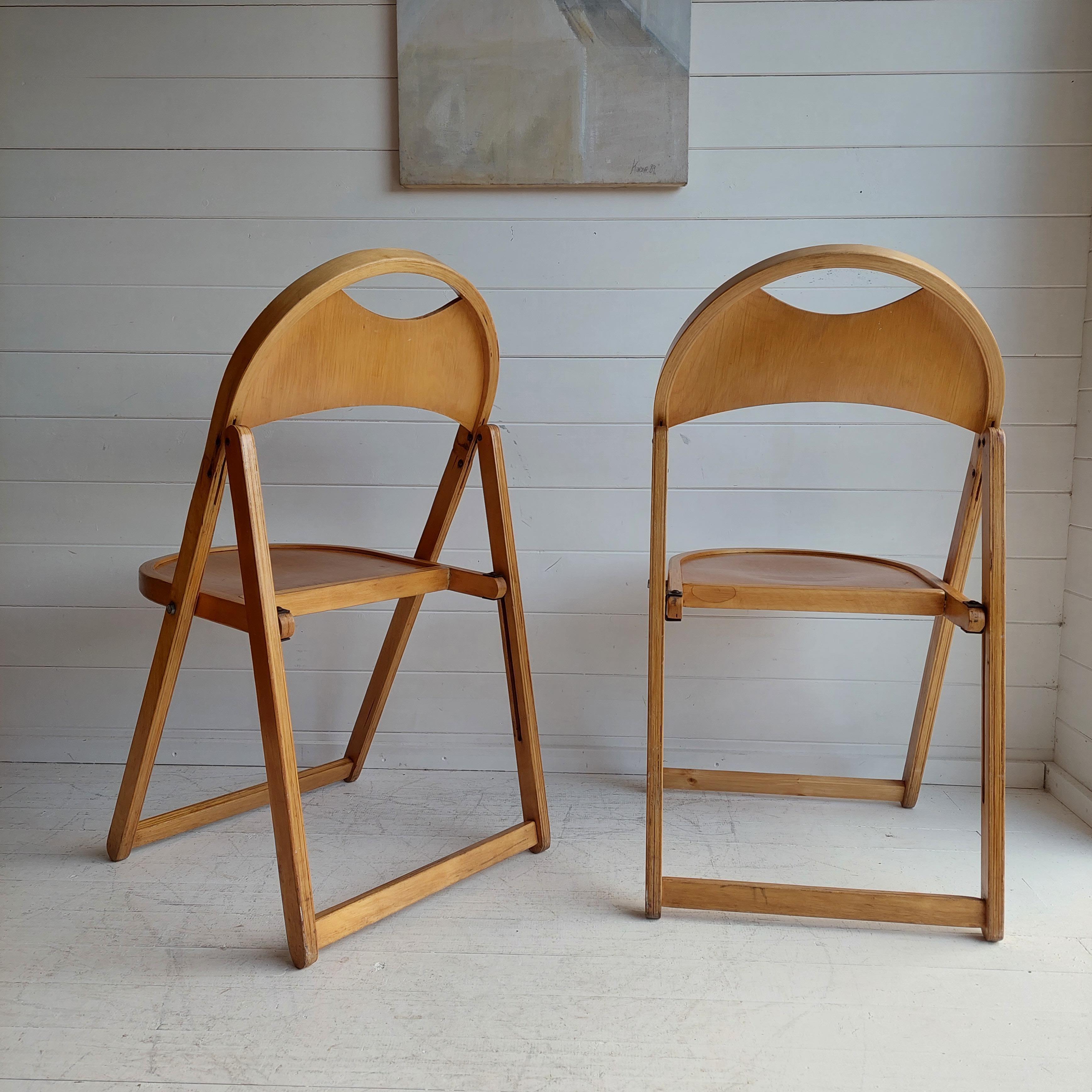 Mid-Century Modern Mid Century Vntg 1950s Thonet French Folding Chair for Otk Set of 2