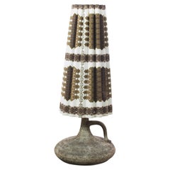 Mid-Century W. Germany Ceramic Vase Patterned Shade Floor Lamp Mid-Century W. Germany Ceramic Vase Patterned Shade Floor Lamp