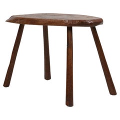 Mid-century Wabi Sabi stool or side table in oak, France ca. 1850