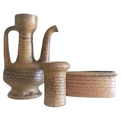 Mid Century Wabi-Sabi Style Hand Made Ceramics Set by Marius Van Woerden, 1960s