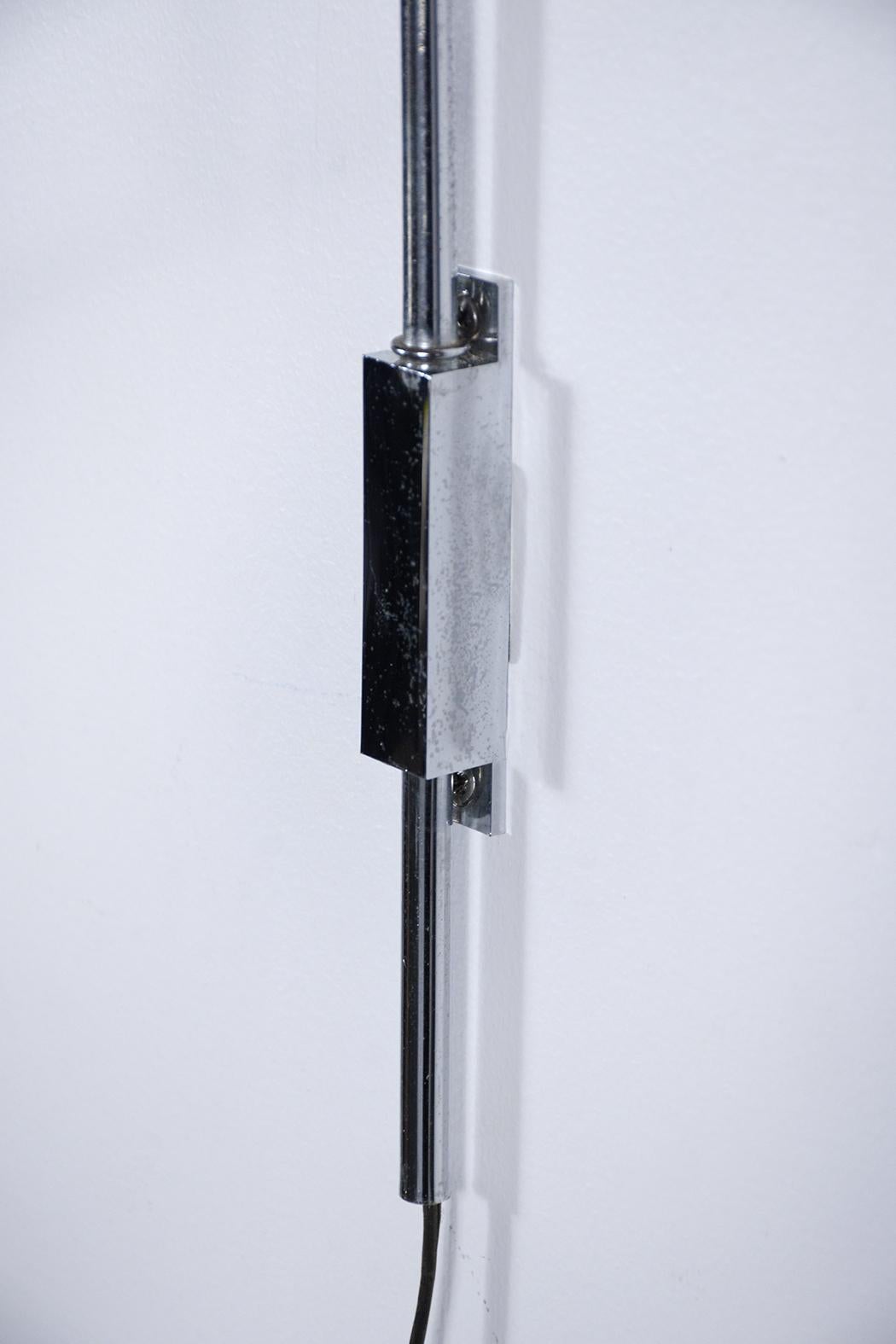 Steel Mid-Century Chrome Bulb Wall Lamp For Sale