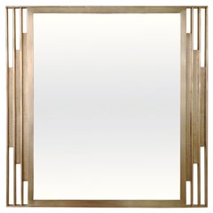 Mid-Century Wall Brass Mirror, circa 1970, Italy