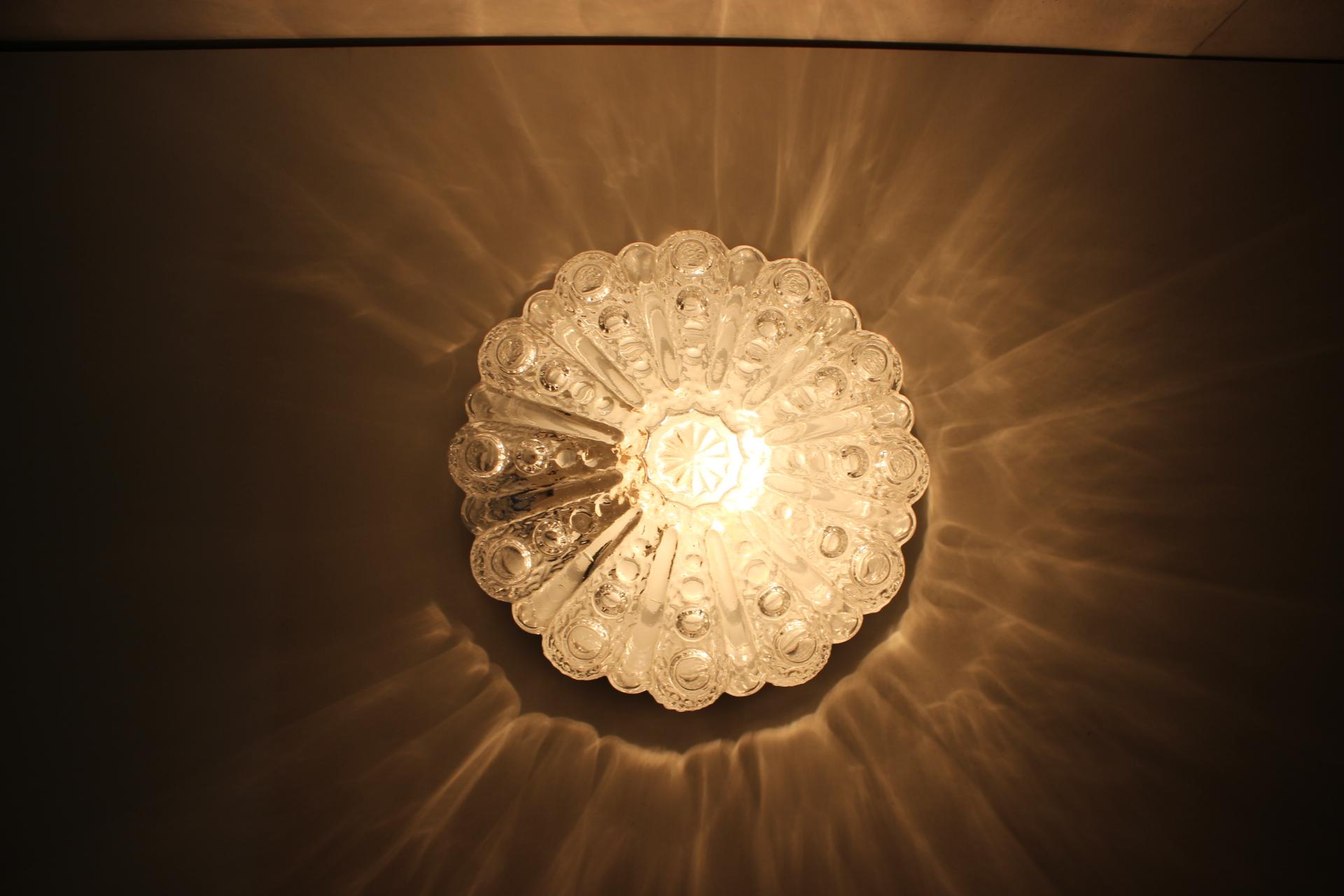 Czech Midcentury Wall/Ceiling Light, 1970s For Sale