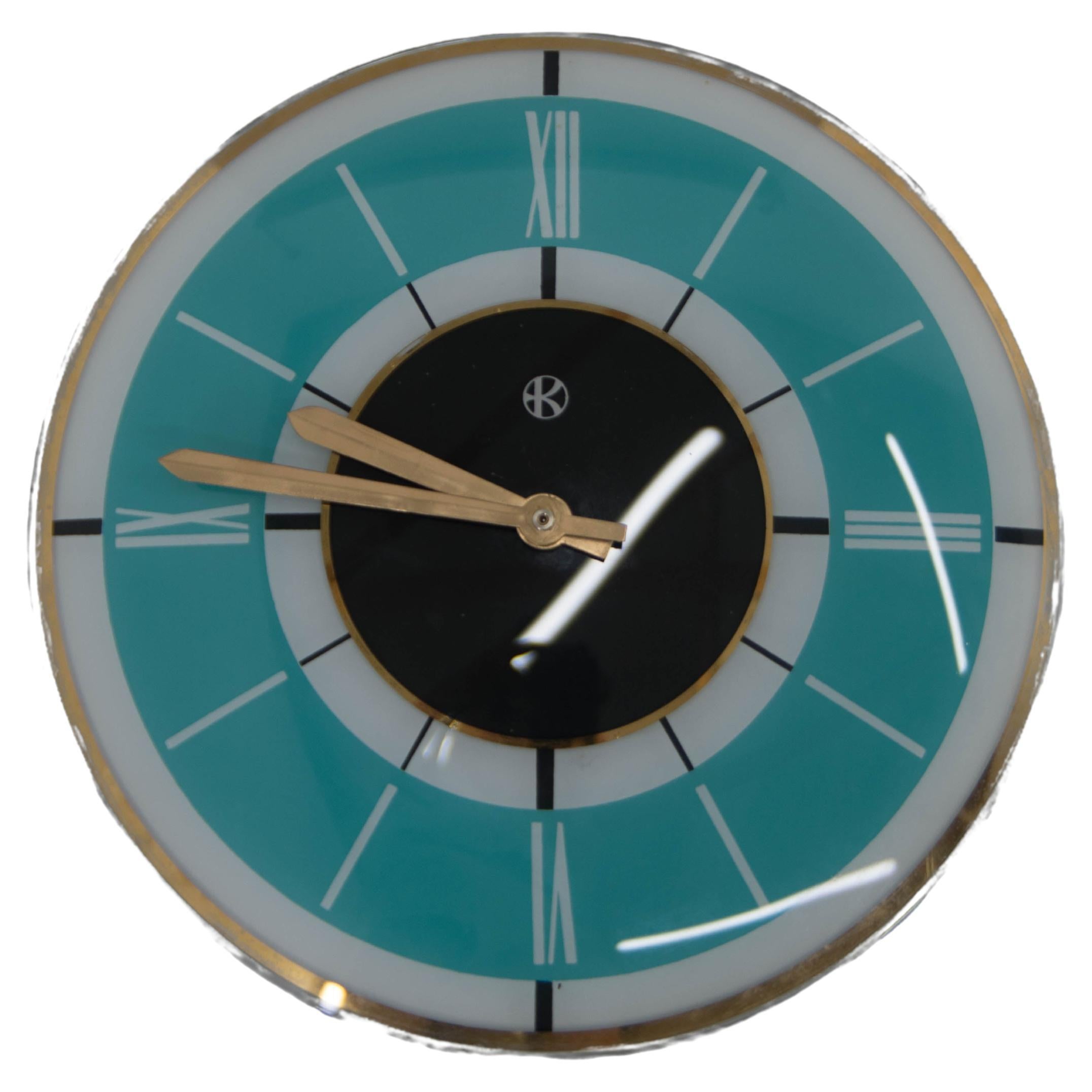 Mid-Century Wall Clock by Klenoty, Czechoslovakia, 1960s For Sale