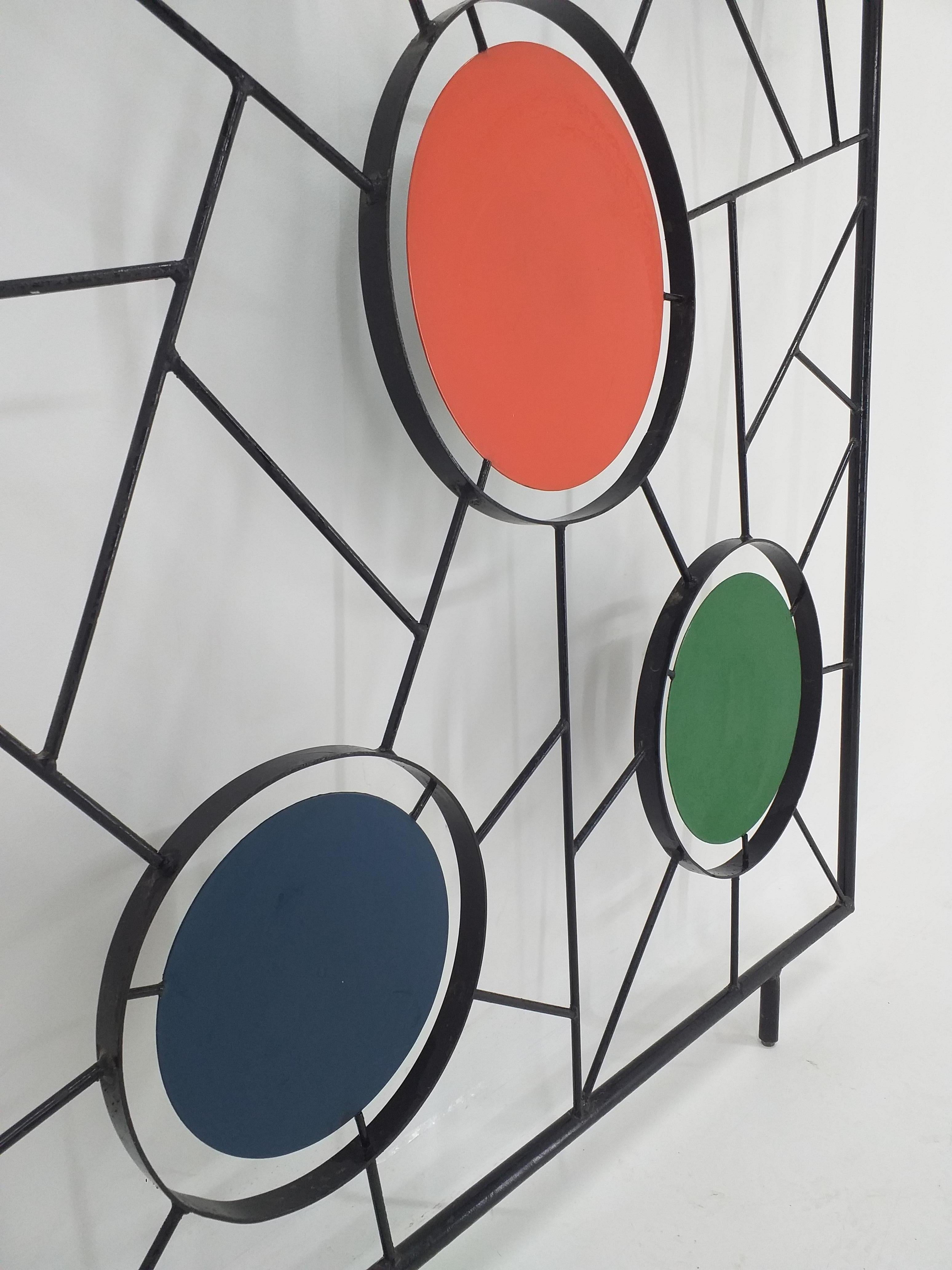 Italian Midcentury Wall Coat Rack with Mirror, Italy, 1960s For Sale