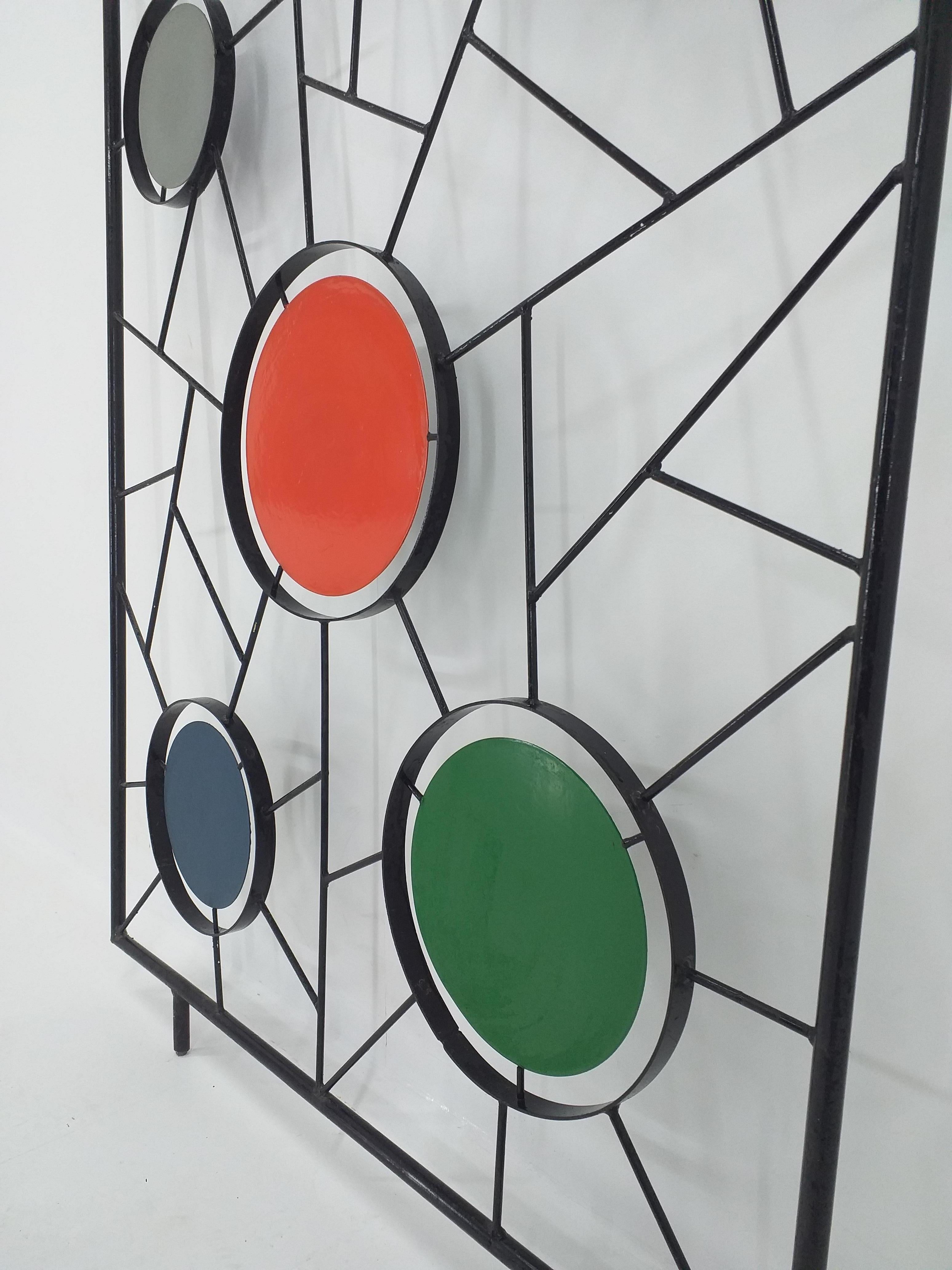 Mid-20th Century Midcentury Wall Coat Rack with Mirror, Italy, 1960s For Sale