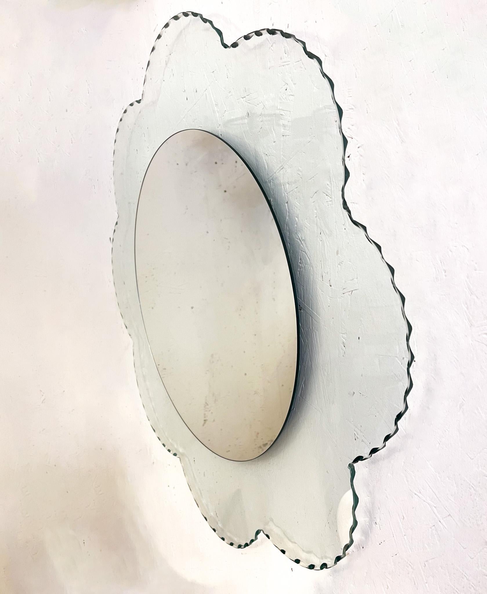 Mid-Century Modern Mid-Century Wall Floral Mirror, 1950s For Sale