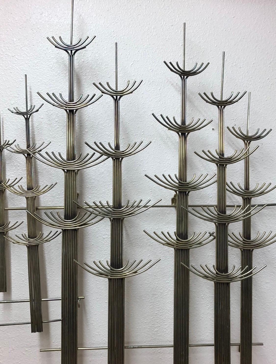 Mid-Century Modern Mid-Century Wall Hanging Art Sculpture Trees by Curtis Jere, 1977