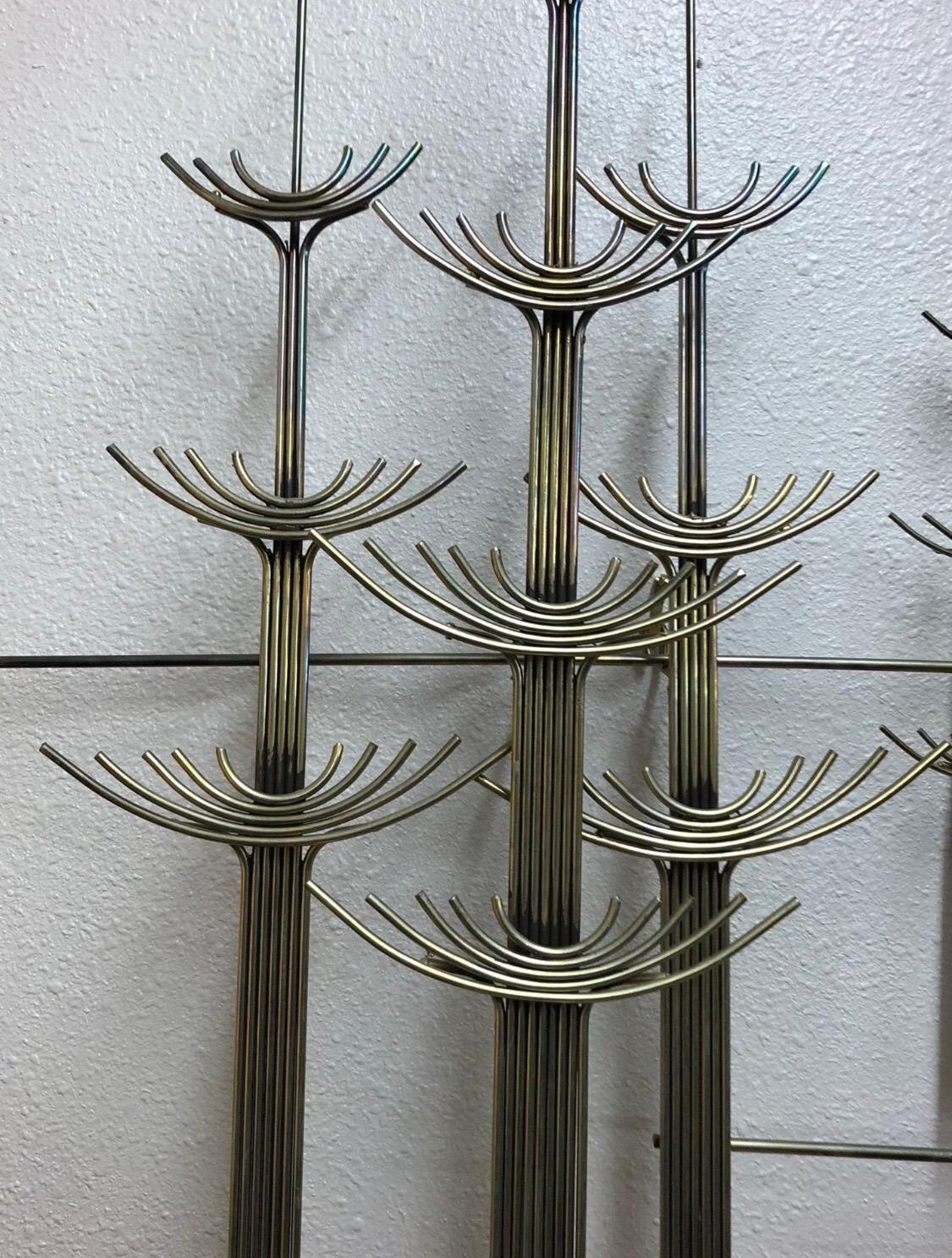Late 20th Century Mid-Century Wall Hanging Art Sculpture Trees by Curtis Jere, 1977