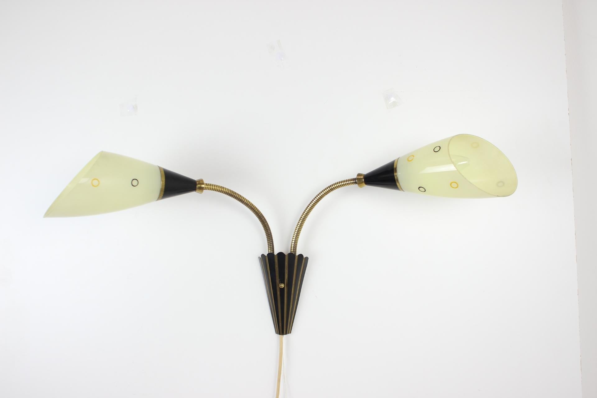 Brass Mid-Century Wall Lamp, 1960's For Sale