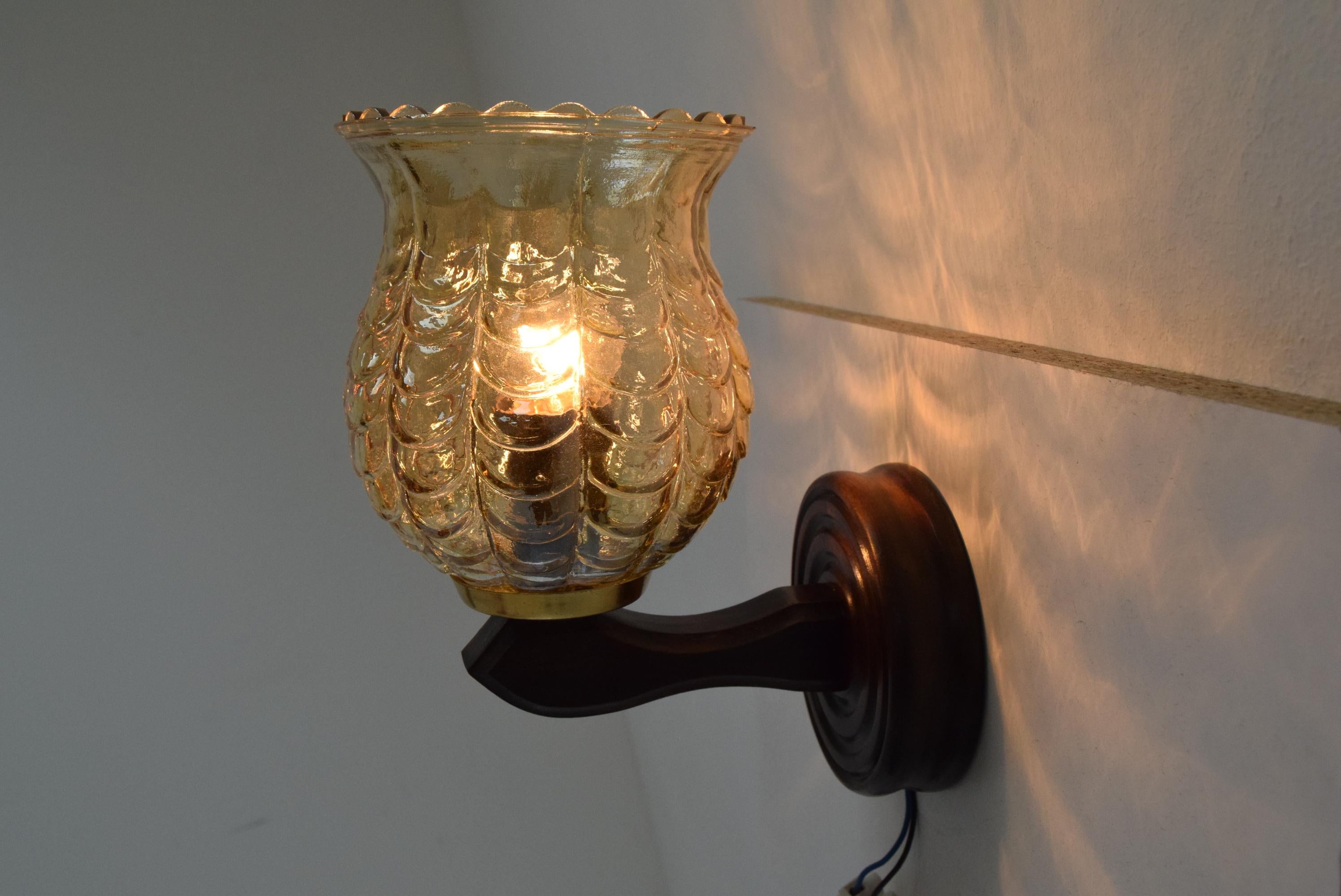 Czech Mid-century Wall Lamp, 1970's.  For Sale